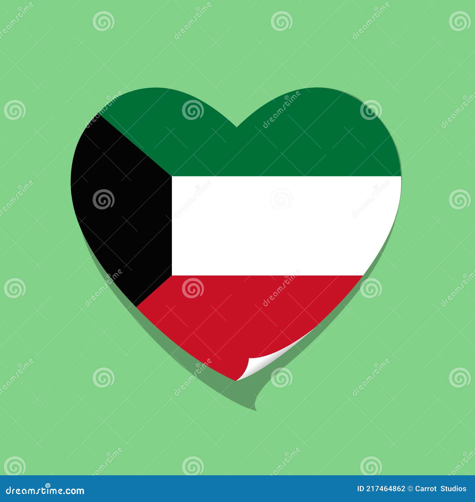 I love Kuwait flag heart stock vector. Illustration of kuwait 217464862