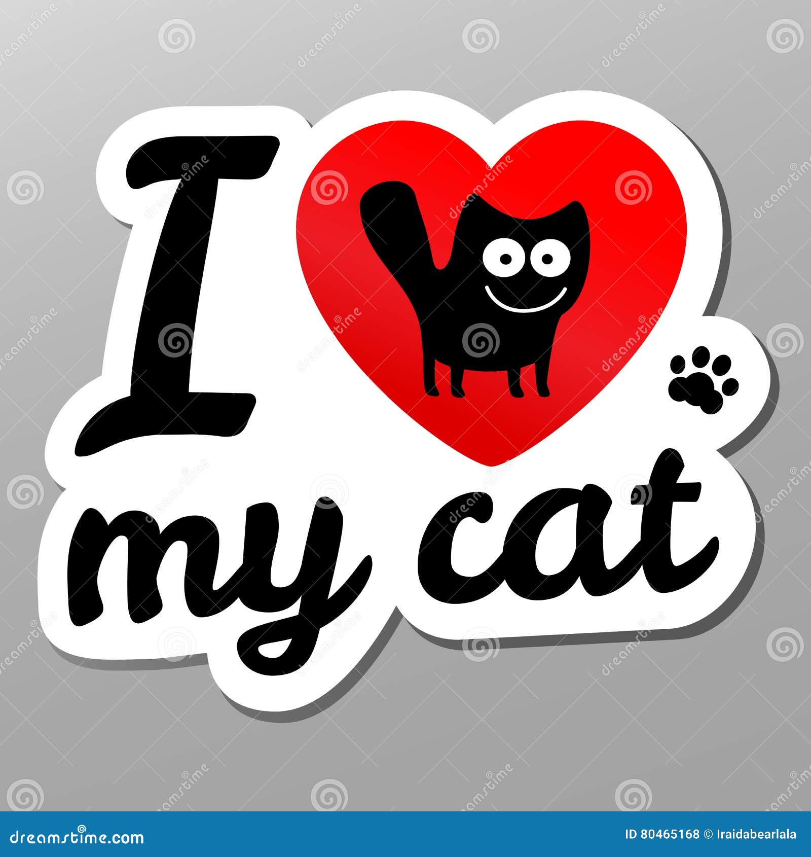 I love may cat stock vector. Illustration of vector, love - 80465168