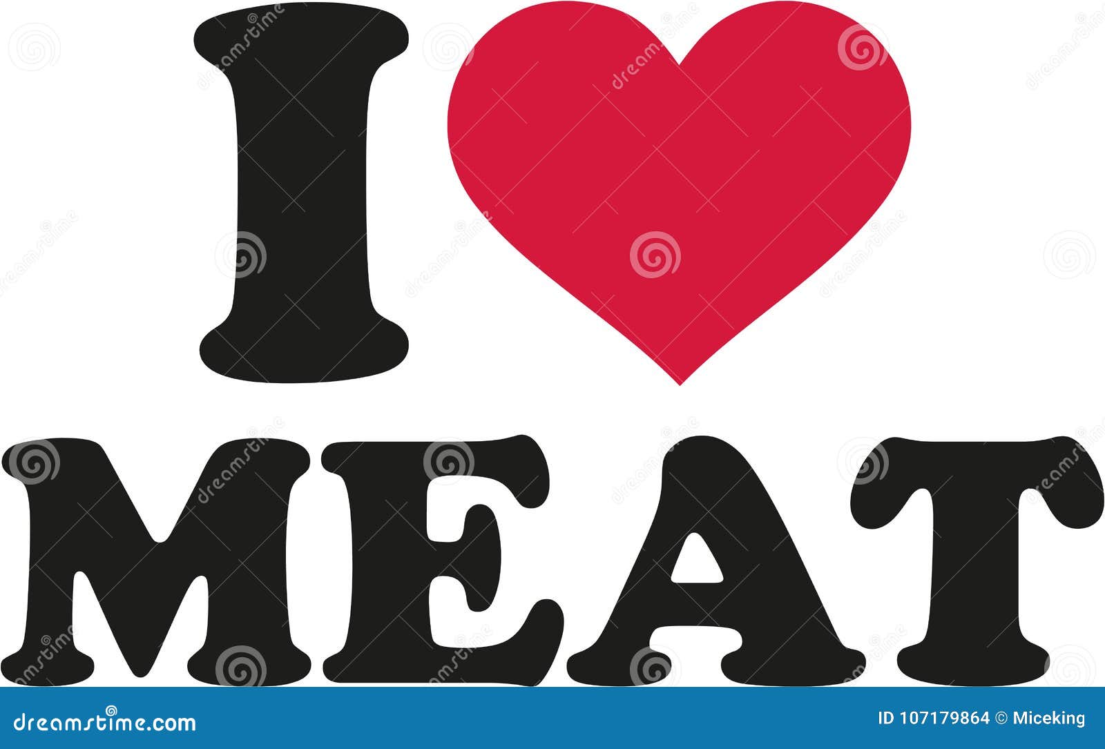 I love meat stock vector. Illustration of meat, symbol 107179864
