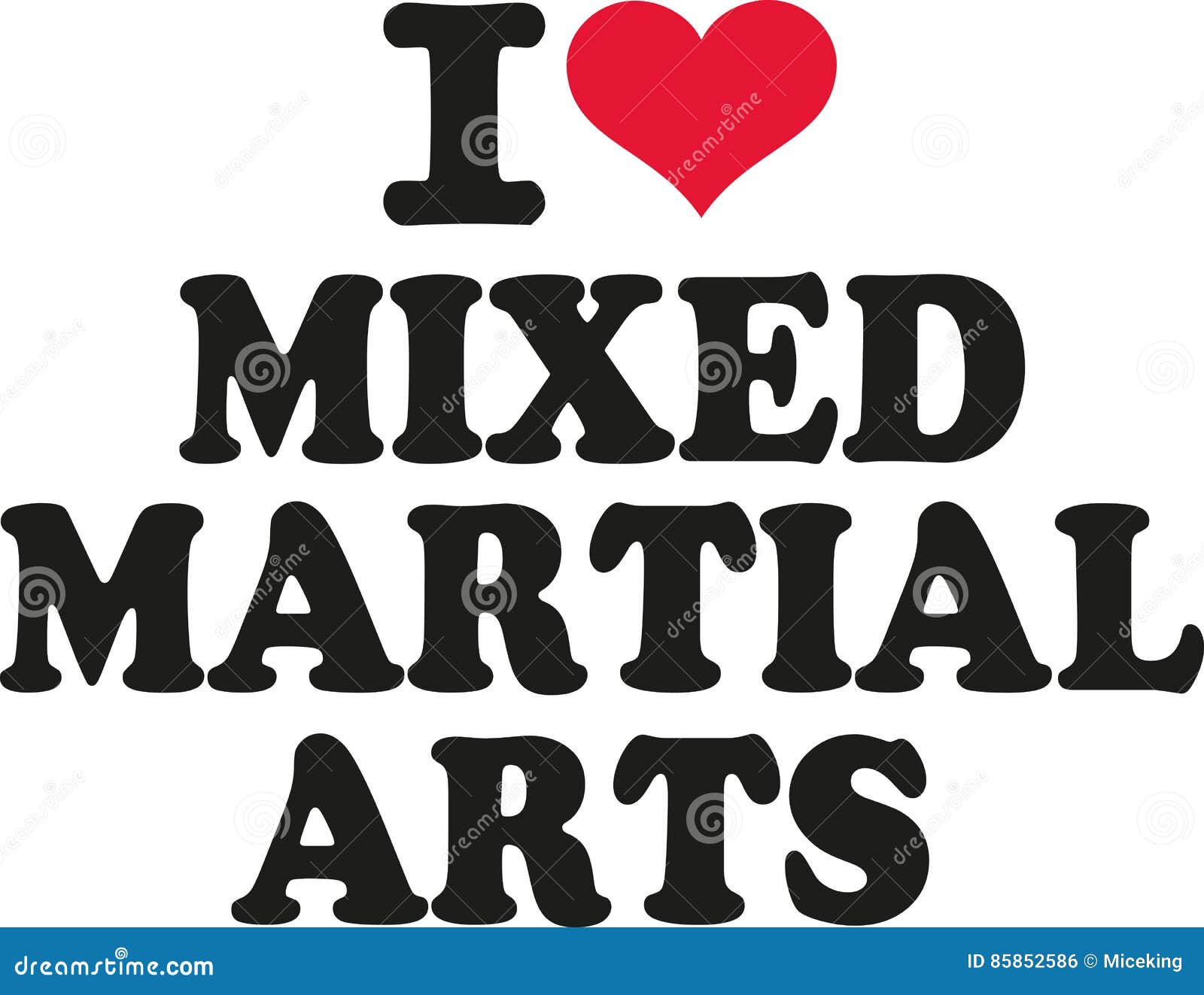 I love mixed martial arts stock vector. Illustration of icon 85852586