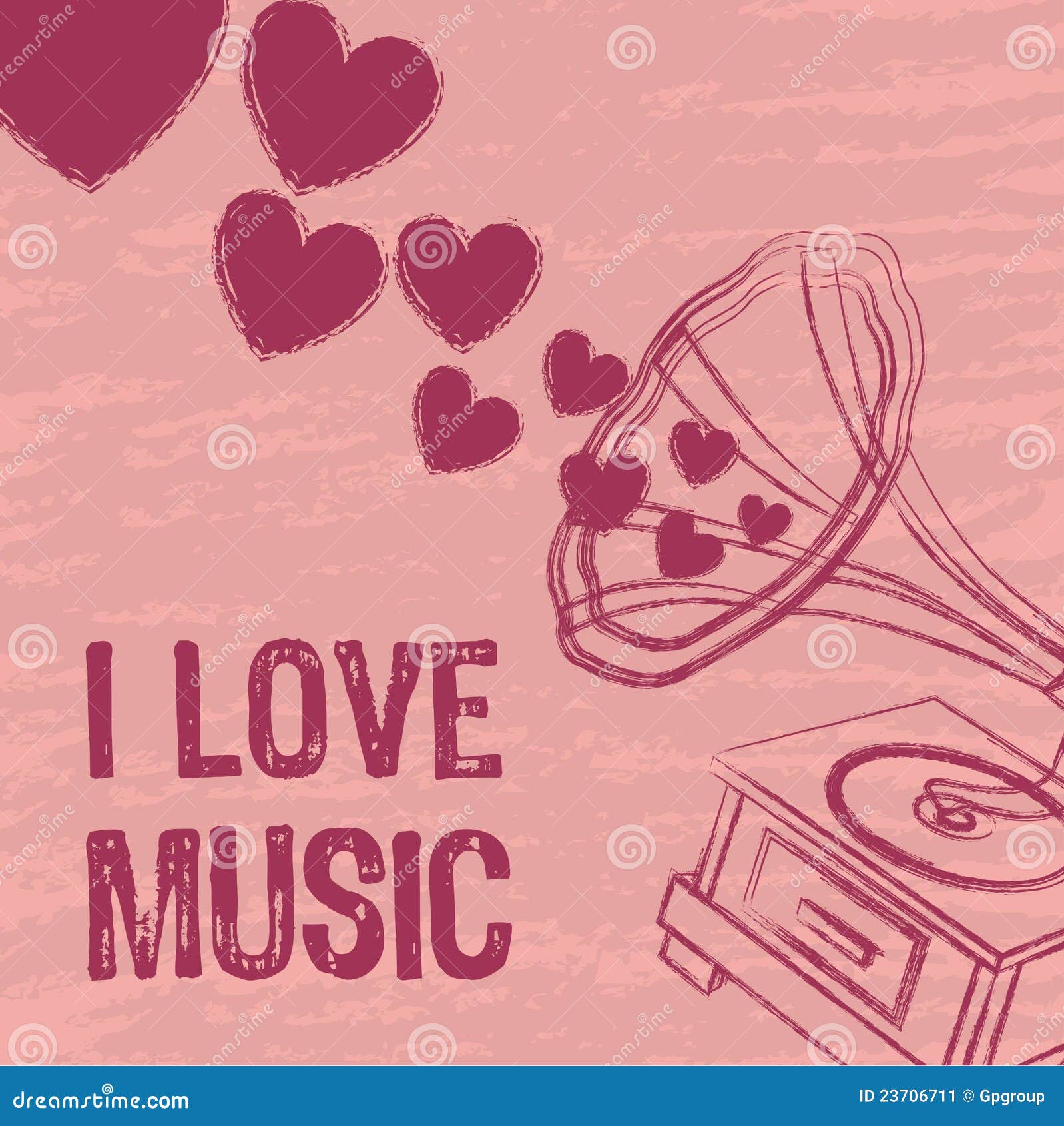 I love music stock vector. Illustration of rubber, ancient 23706711