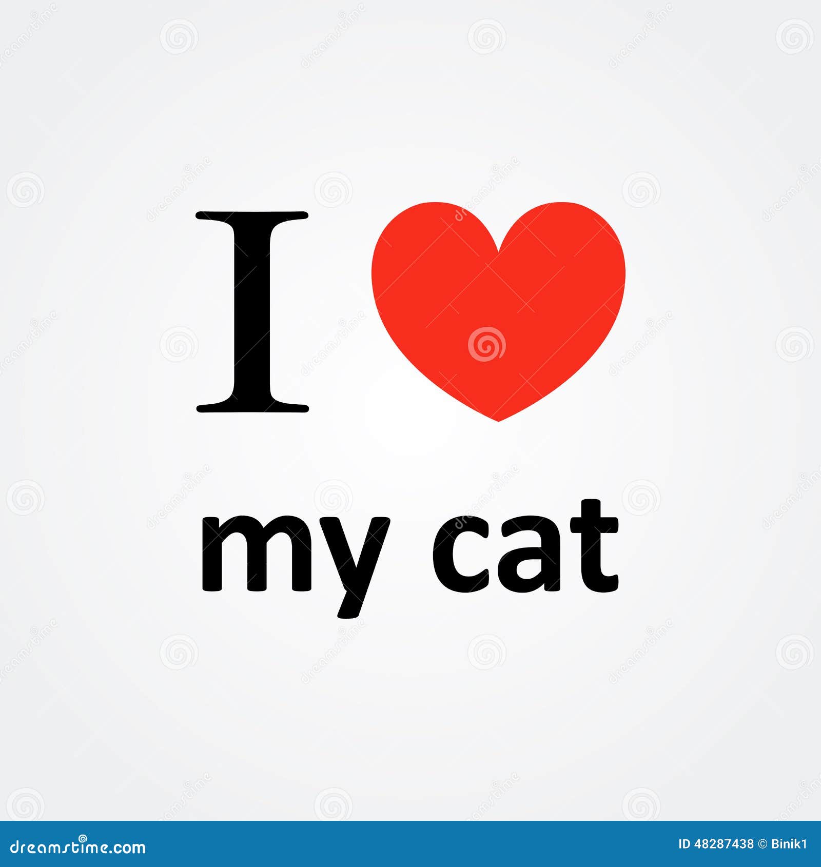 I Love My Cat Red Heart Vector Stock Vector - Illustration of learn ...