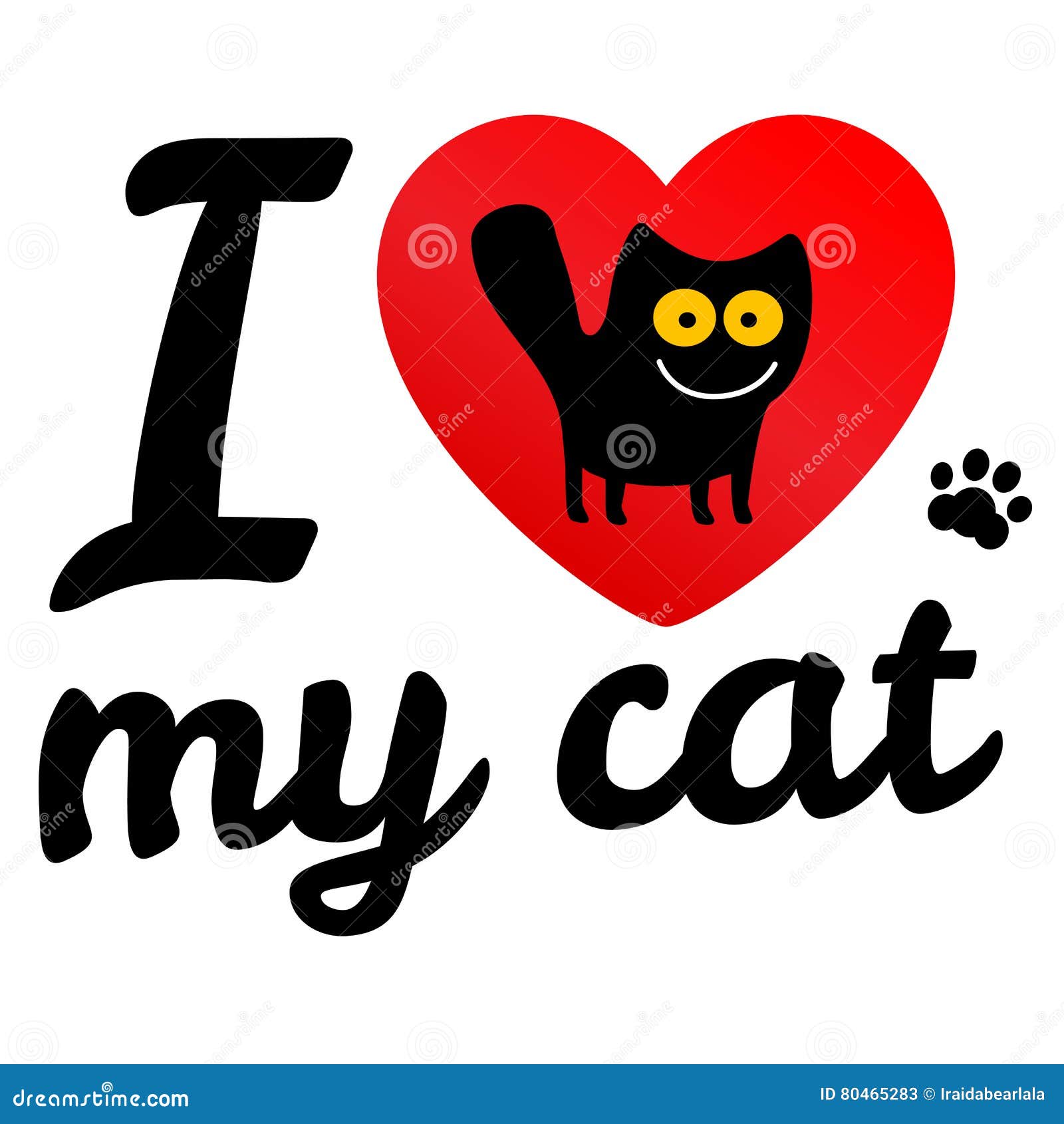 I love my cat. stock vector. Illustration of kitty, sticker - 80465283
