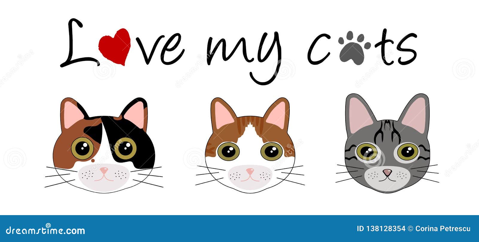 Cats in love on white background Royalty Free Vector Image