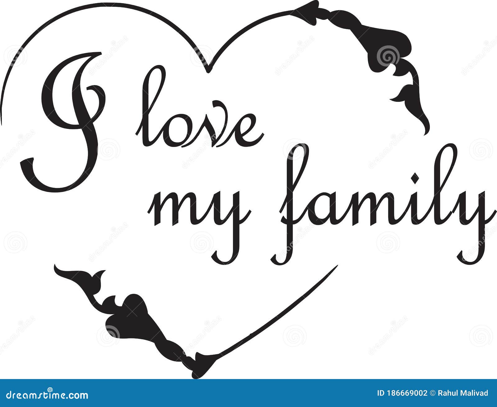 I love my  family  text stock vector Illustration of 