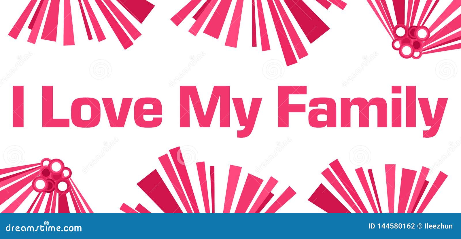 I Love My Family Pink Abstract White Stock Illustration ...