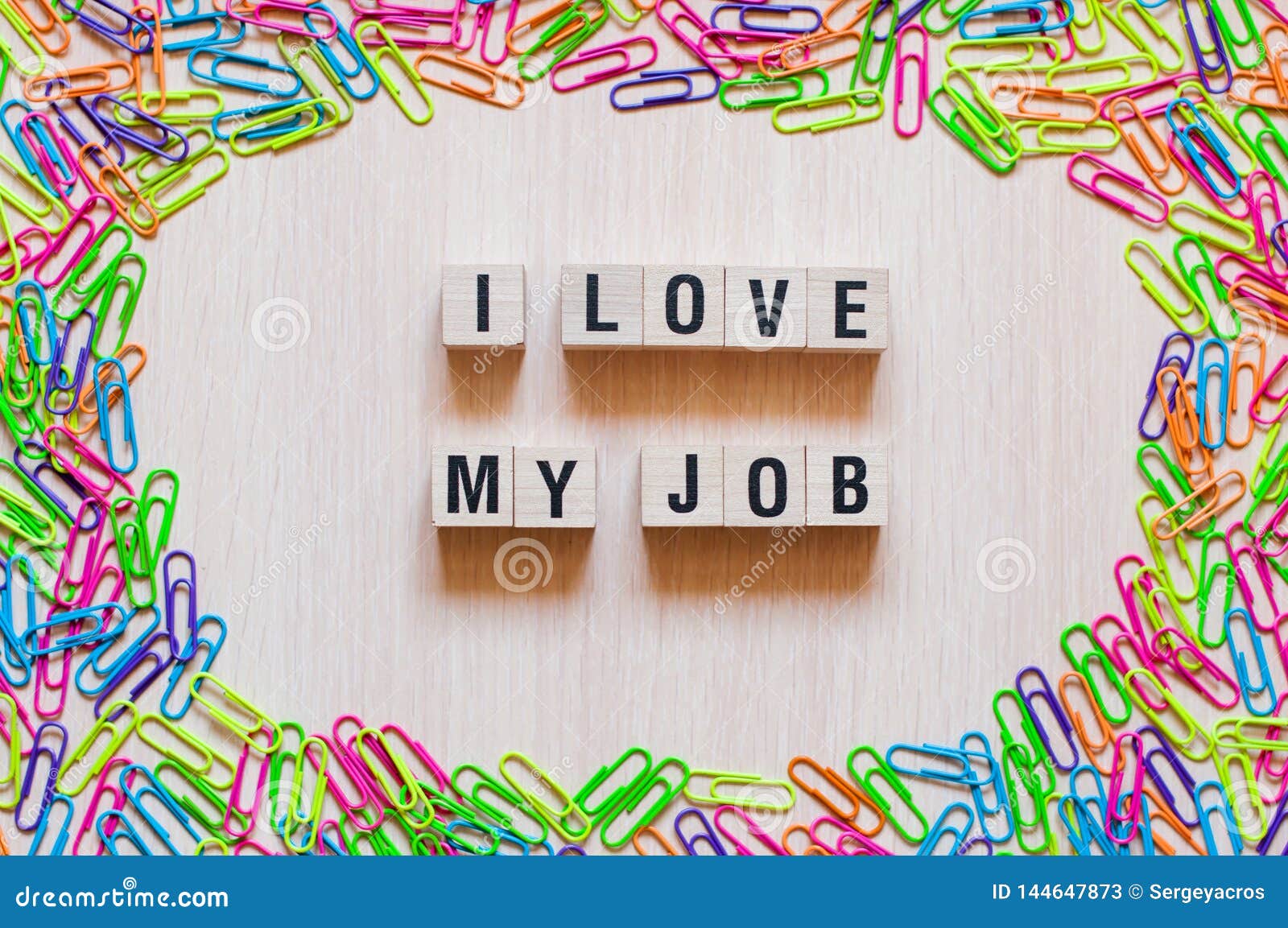 I Love My Job Words Concept Stock Image Image of modern, engaged