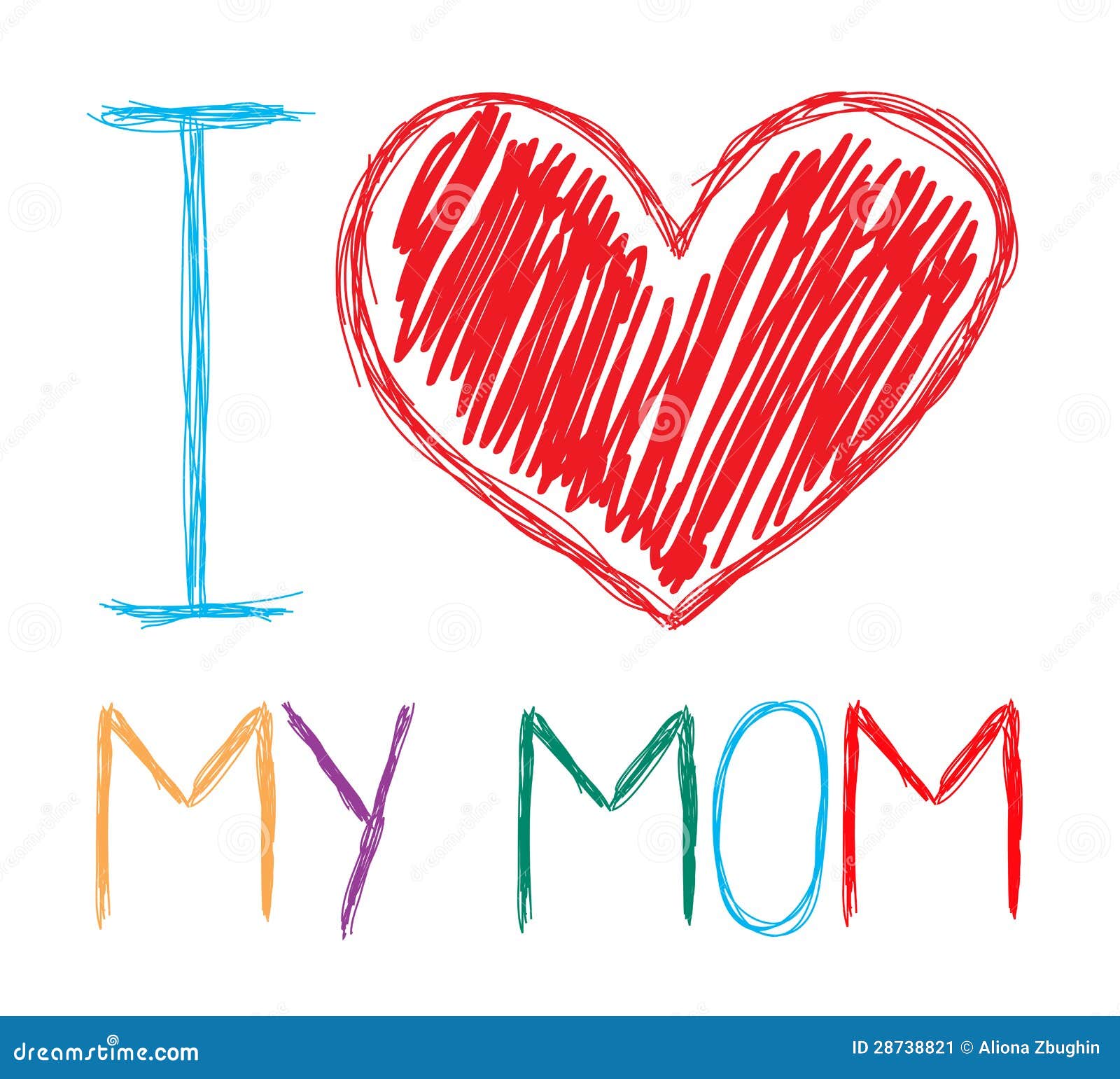 I love my mom stock vector. Illustration of heart, love - 28738821