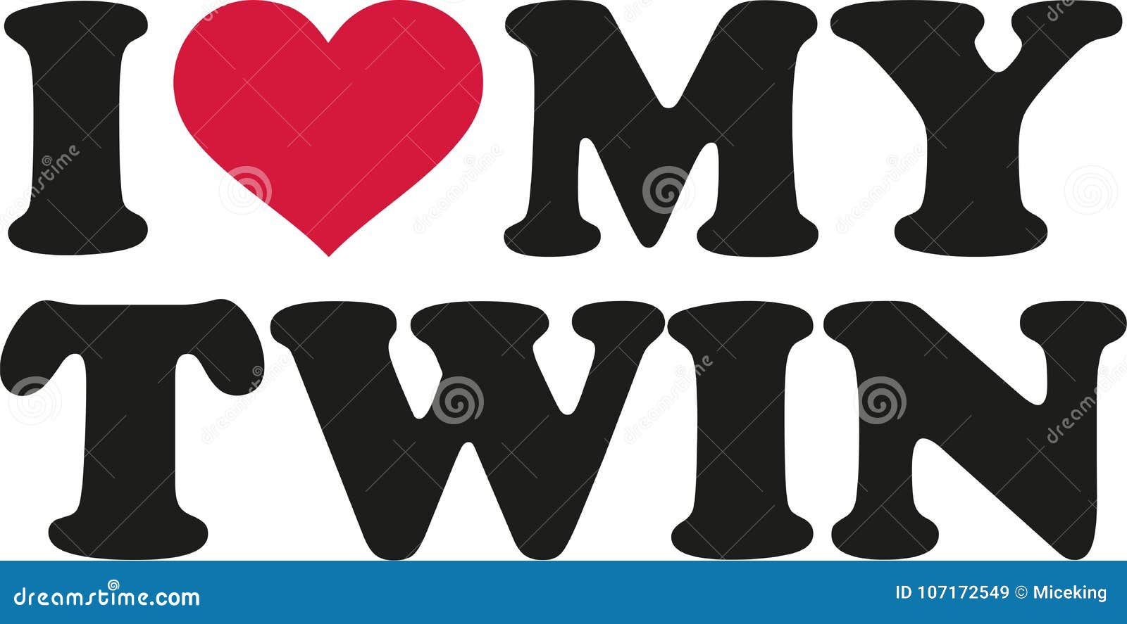Download I love my twin stock vector. Illustration of daughter - 107172549