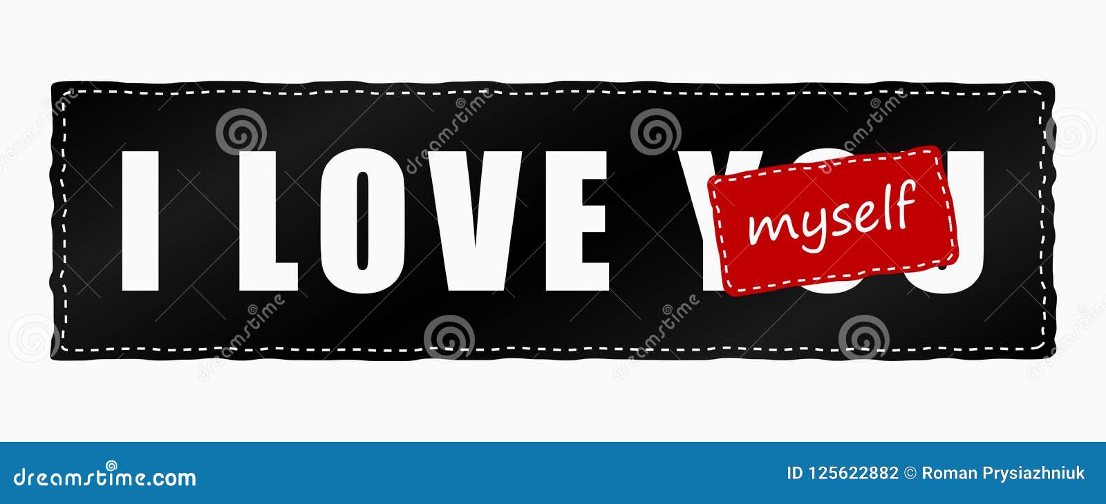 i love myself - slogan on embroidery. fashion typography for girls t-shirt. graphics  for apparel, patch, sticker. .