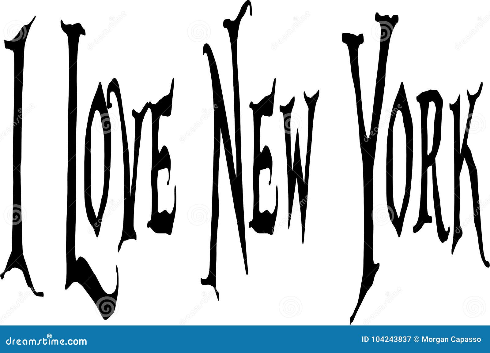 Download I Love New York text sign. stock vector. Illustration of dimensional - 104243837