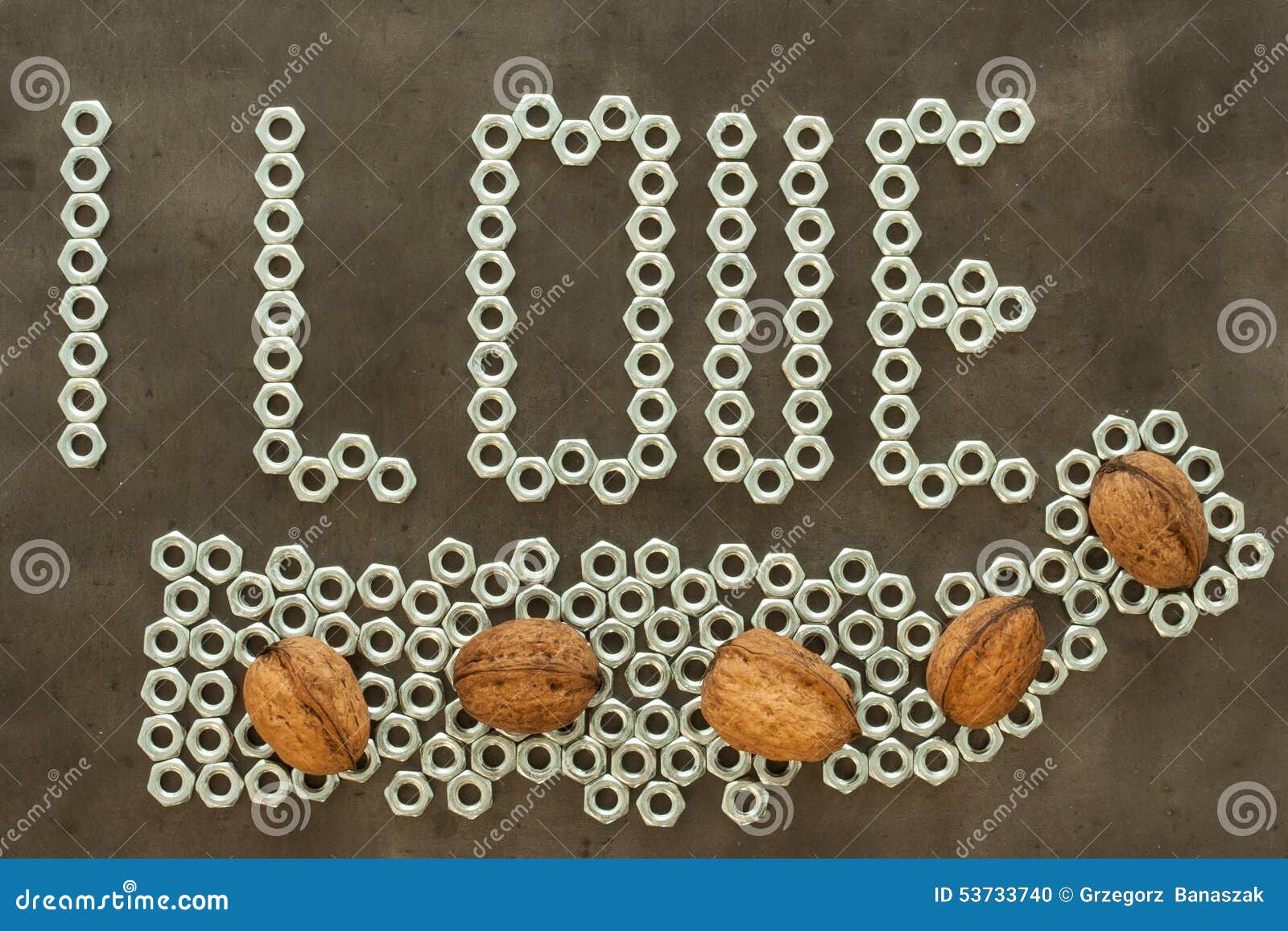 I love nuts stock photo. Image of monogram, repair, isolated 53733740