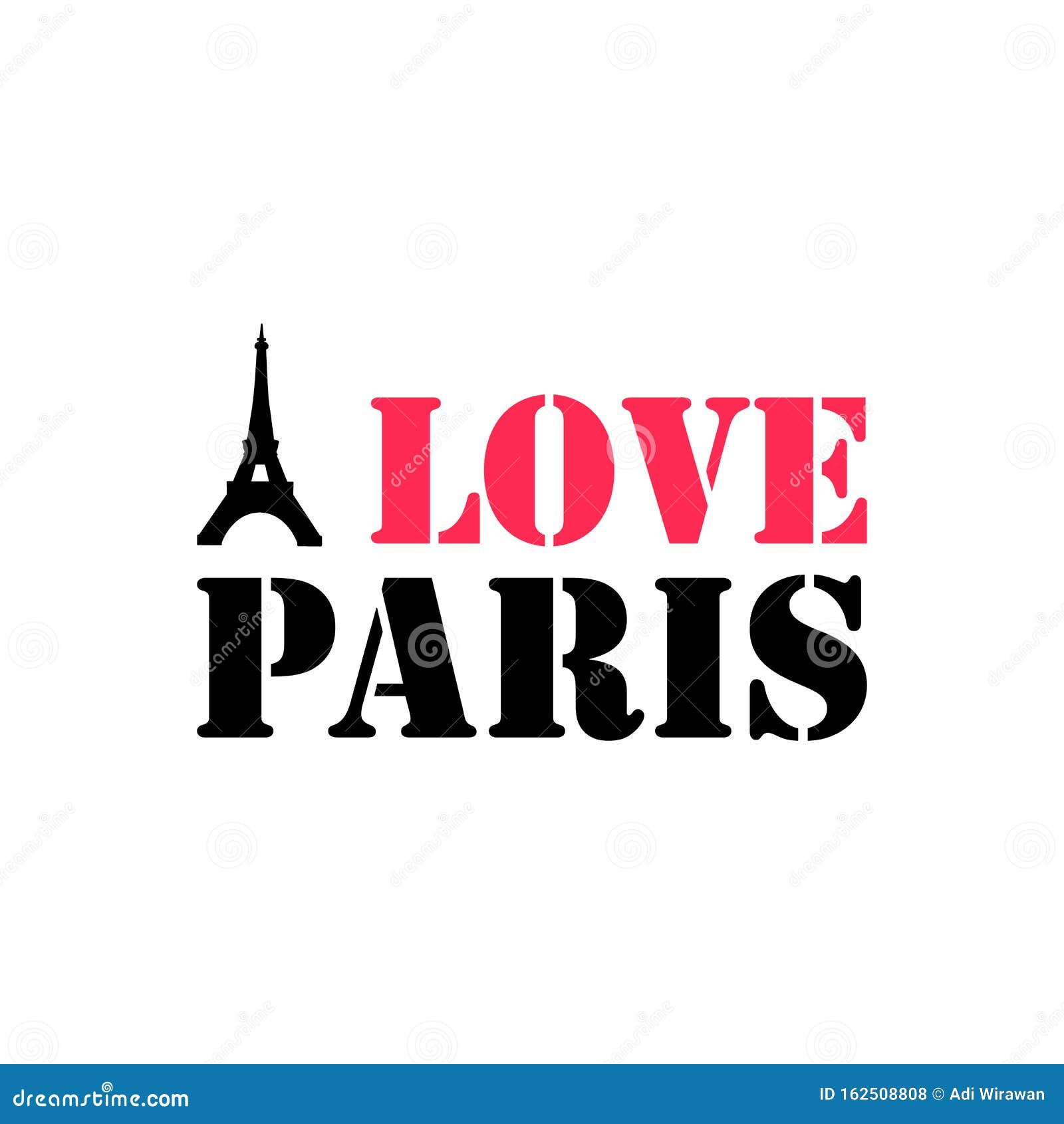 I Love Paris Hand Drawn Vector Lettering And Eiffel Tower Stock Vector