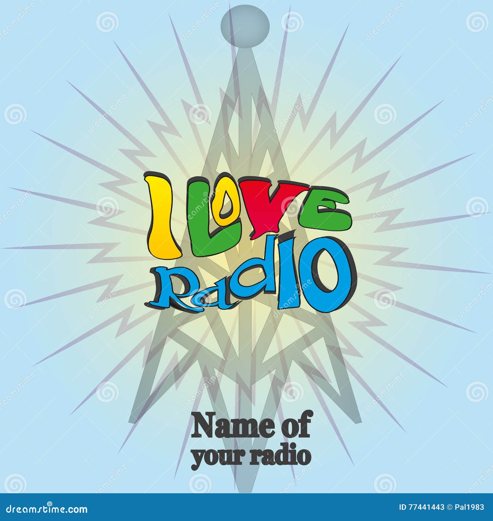 I love radio 1 stock vector. Illustration of broadcasting 77441443