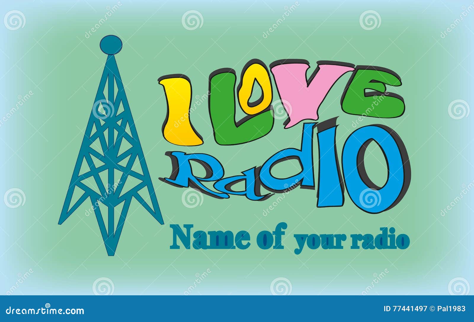 I love radio 2 stock vector. Illustration of design, global 77441497