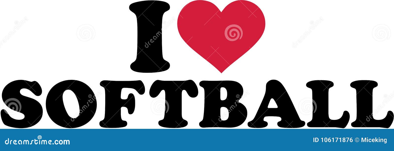 I love Softball stock vector. Illustration of heart 106171876
