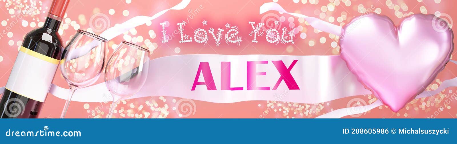 i love you alex - wedding  valentine's or just to say i love you celebration card