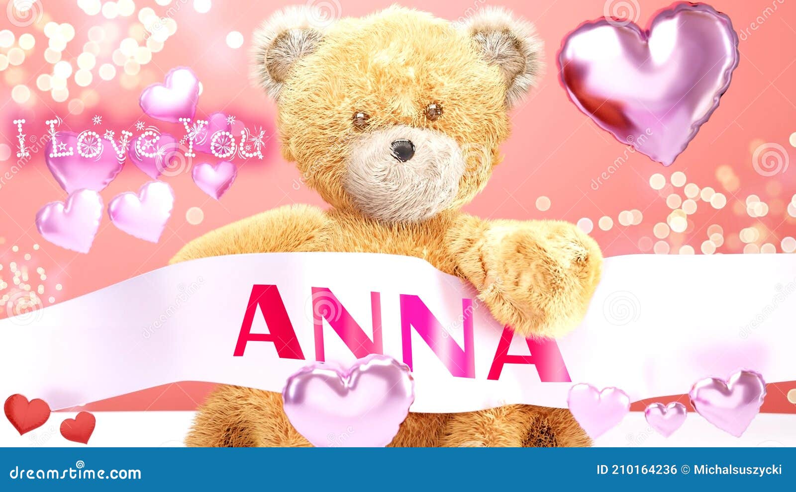 I Love You Anna - Cute and Sweet Teddy Bear on a Wedding ...