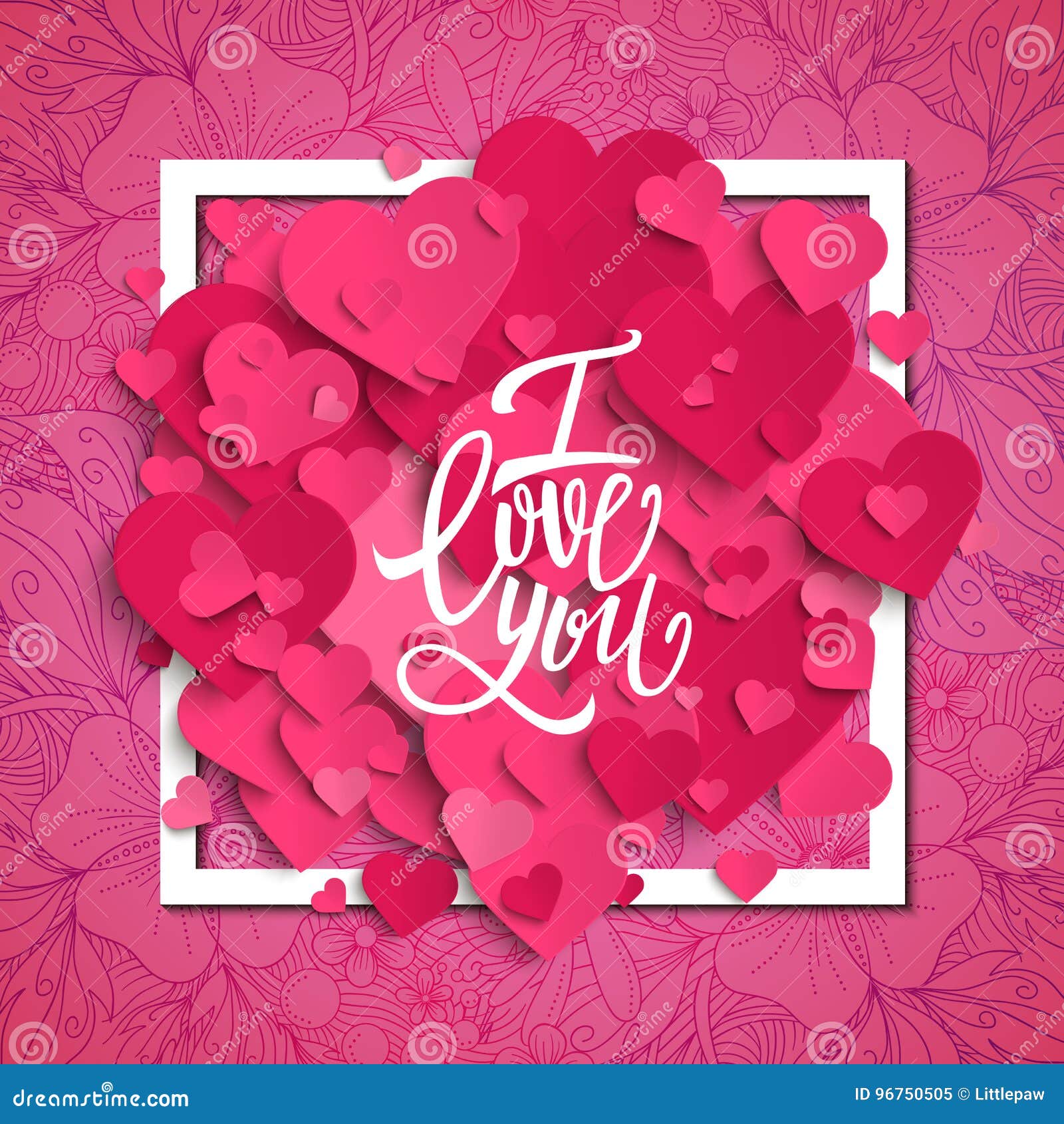 I Love You Beautiful Vector Illustration Romantic Card Stock ...
