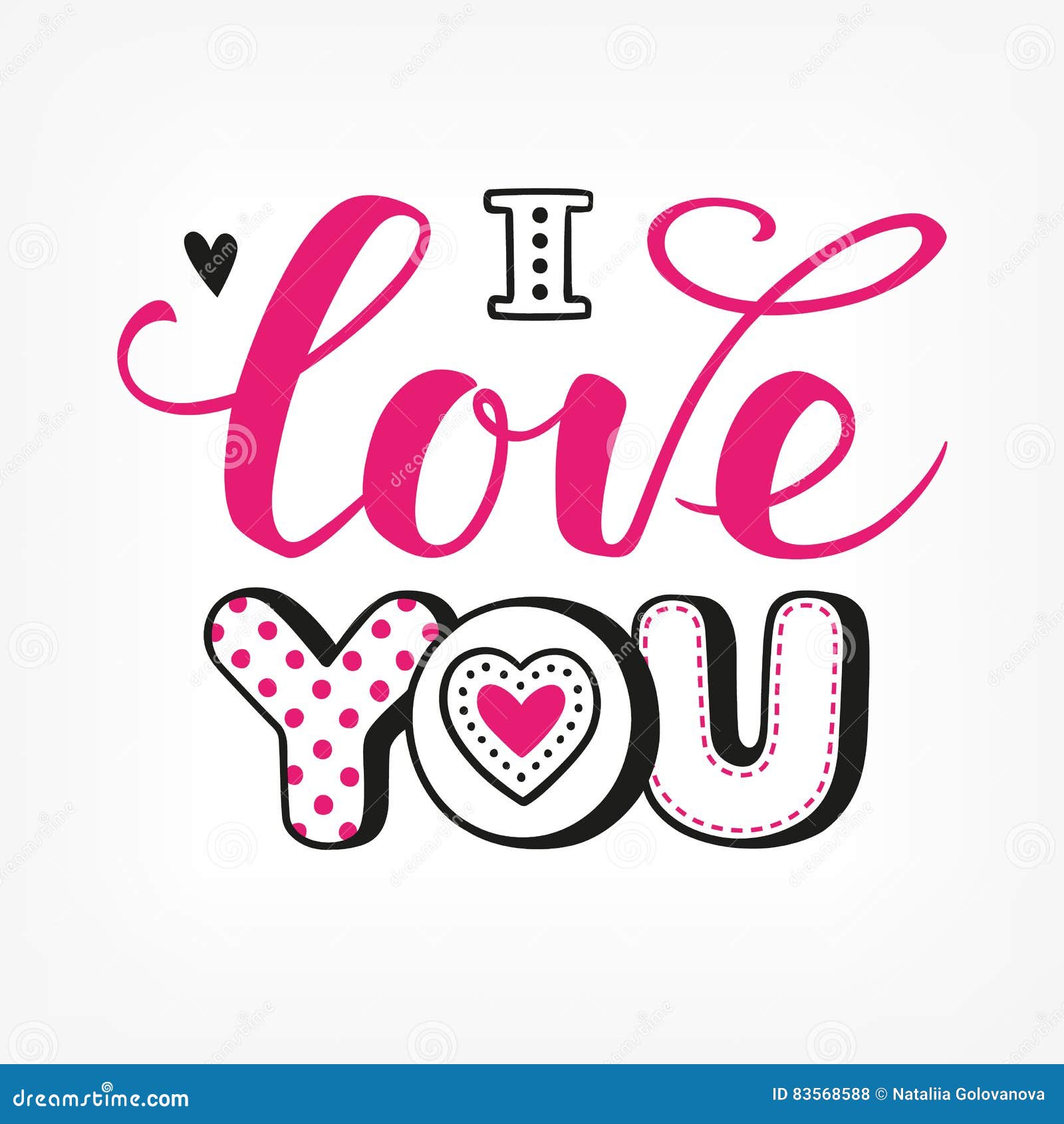 I Love You Calligraphic Lettering Stock Vector - Illustration of drawn ...