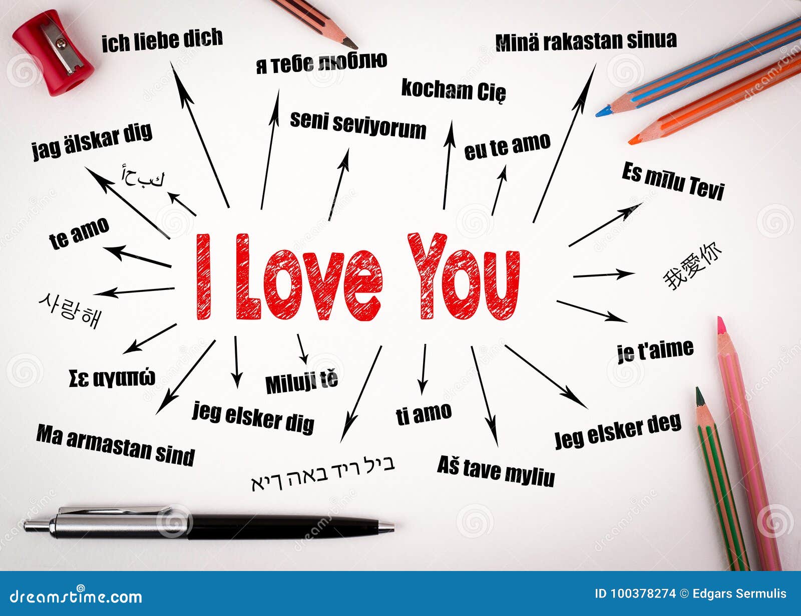 I Love You Concept Chart With Text In Different Languages Communication And Love Background I Love You Concept Chart With Text In Different Languages Communication And Love Background