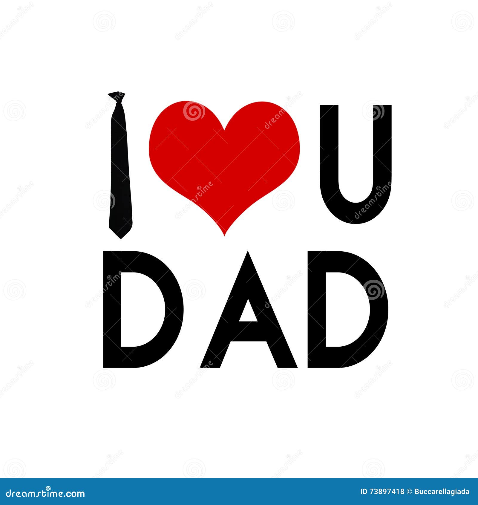 I Love You Dad Father S Day Card Stock Illustration - Illustration ...