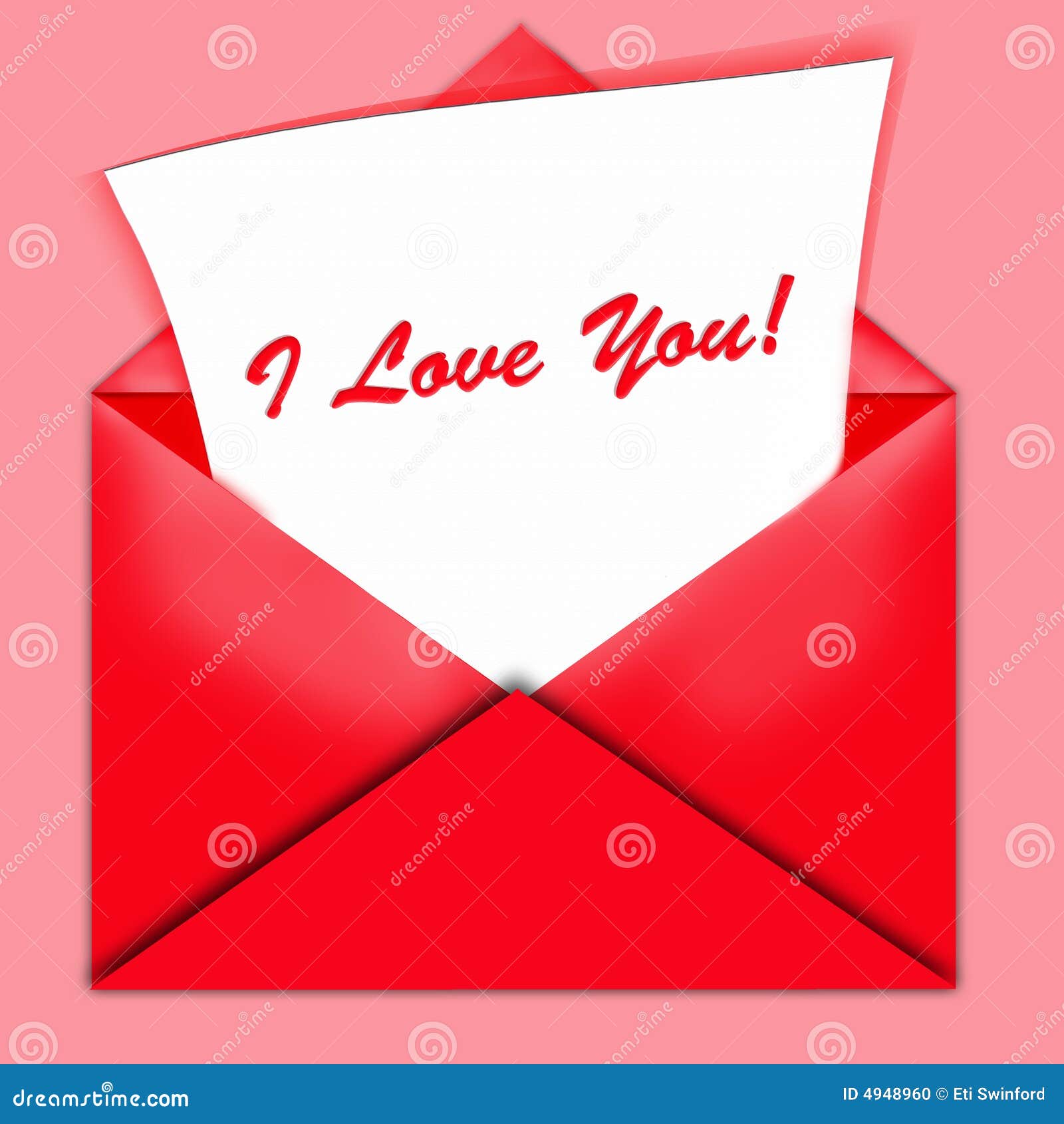 I love you envelope stock illustration. Illustration of copy 4948960
