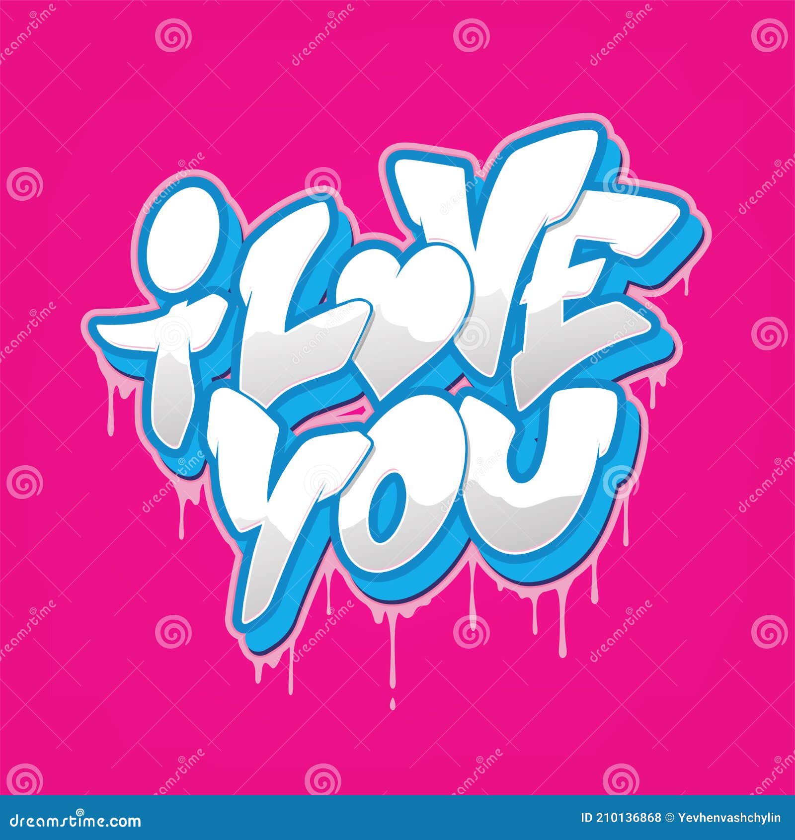 I Love You Font in Graffiti Style. Vector Illustration. Stock ...