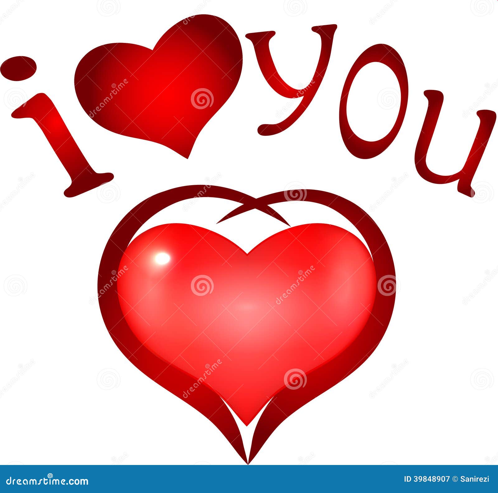 I Love you. heart symbol stock vector. Illustration of vector - 39848907