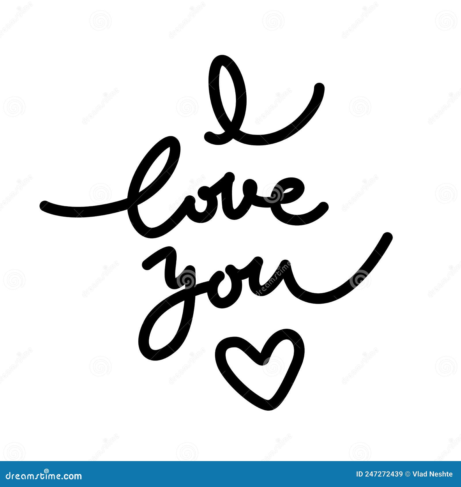 I Love You Lettering Beautifully Written. for a Card with Love and a ...
