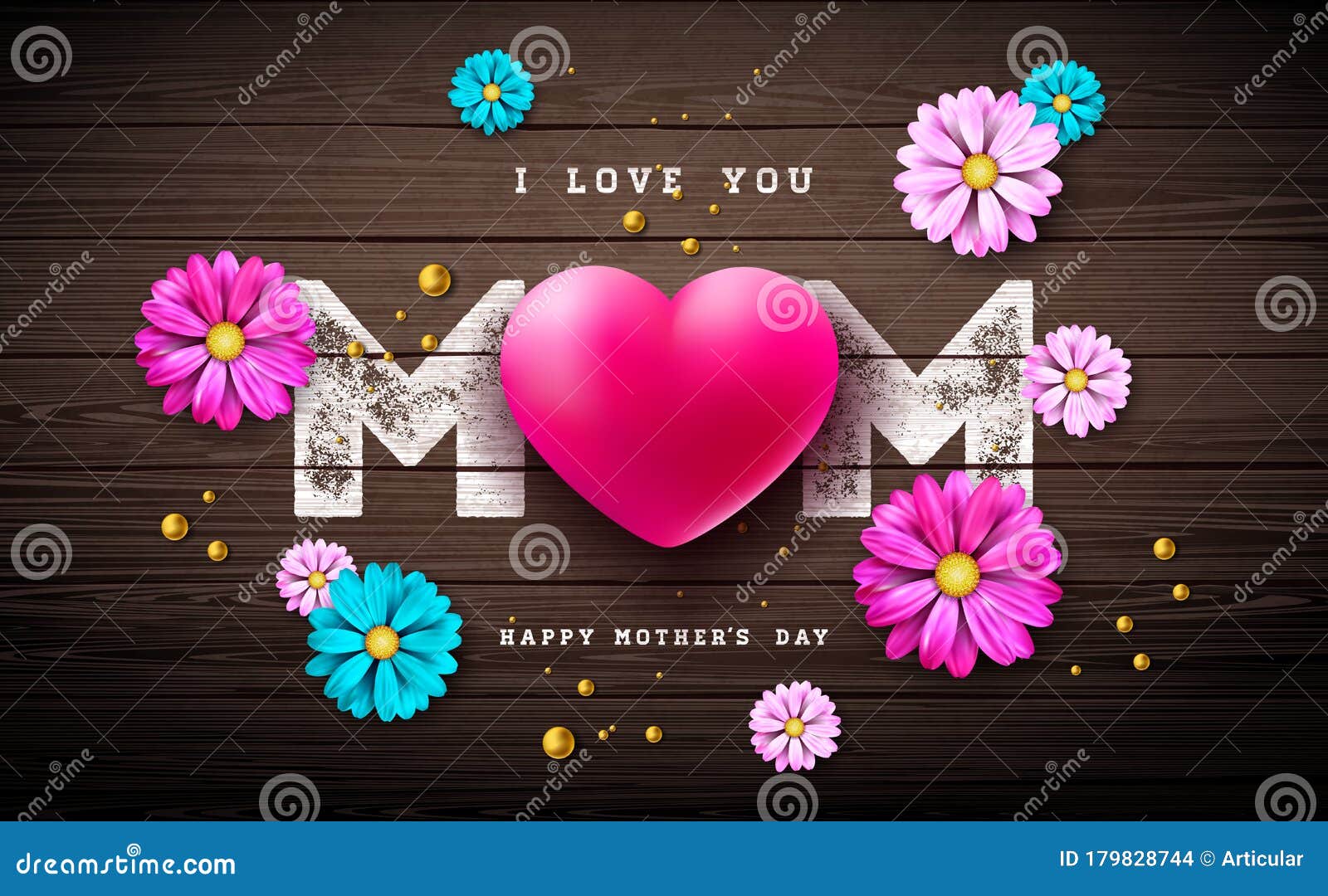 I Love You Mom Happy Mother's Day Stock Illustrations – 606 I Love ...