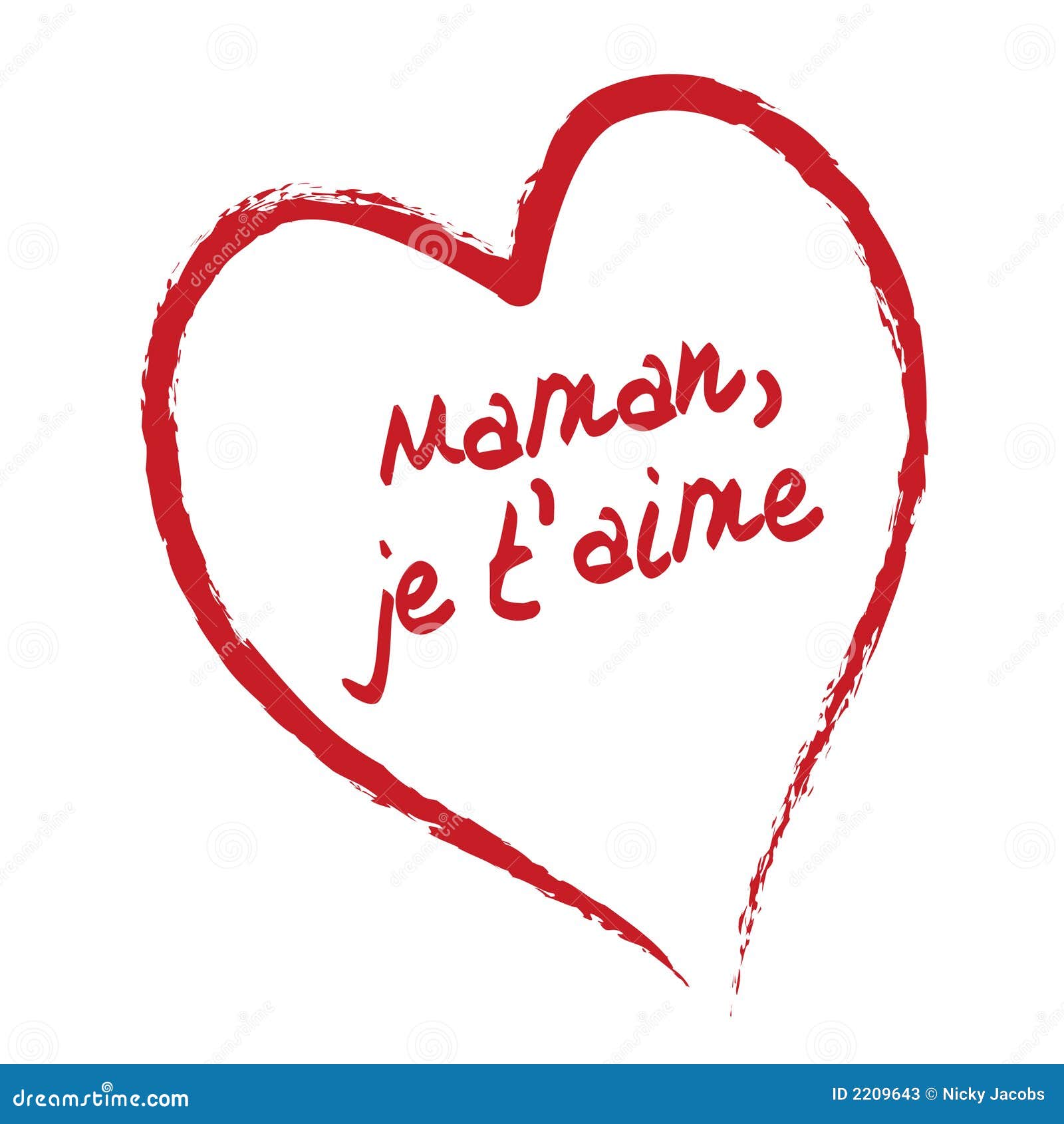 I Love You Mom Je T Aime Stock Vector Illustration Of Maman