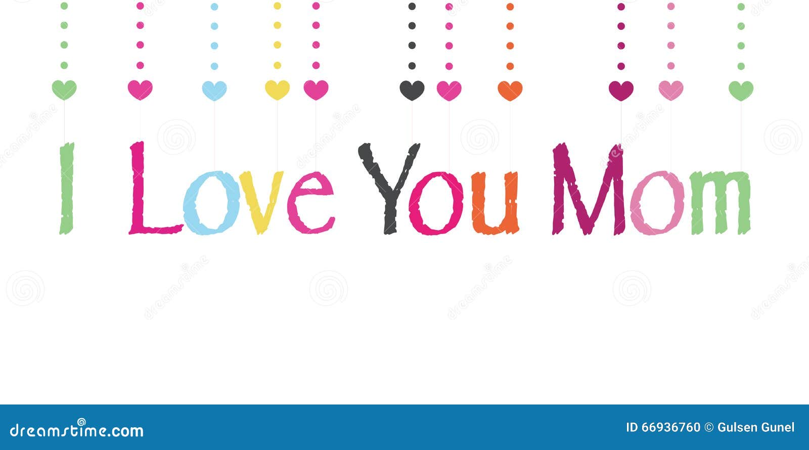Download I Love You Mom On Mother's Day Greeting Card Printed Balloons Vector Stock Vector - Illustration ...