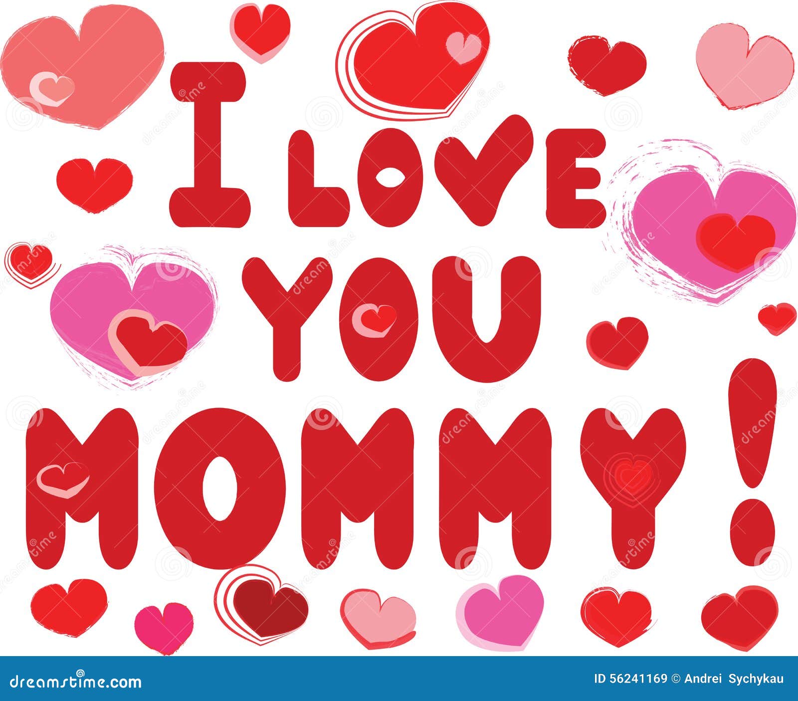 I Love You Mommy Stock Vector Illustration Of Card Father