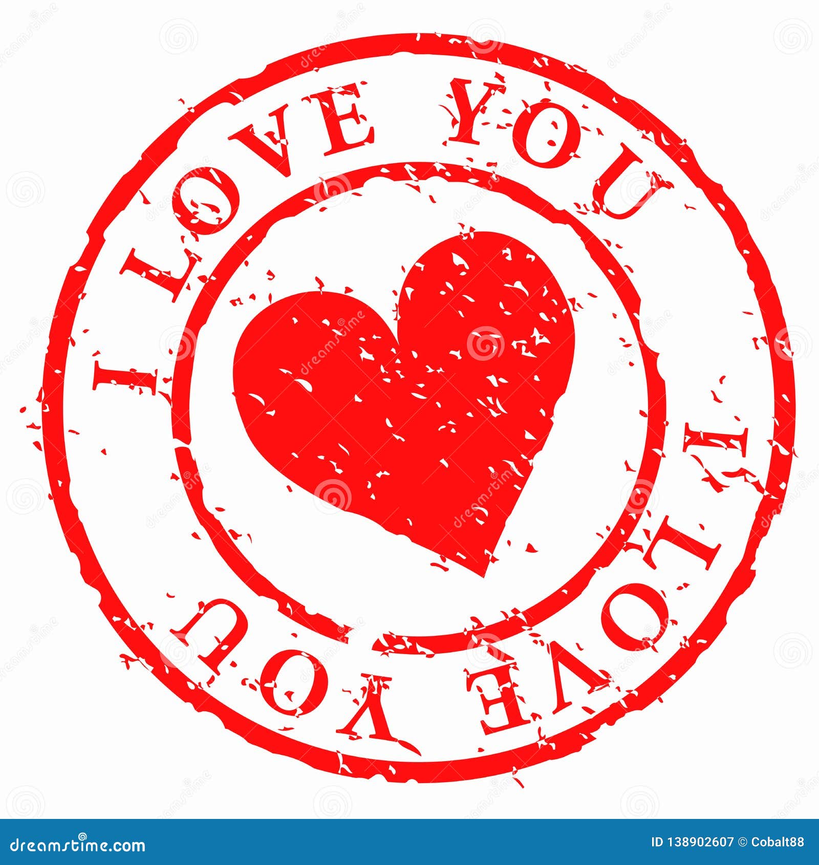 I Love You Stamp Illustration Stock Vector - Illustration of love, heart:  138902607