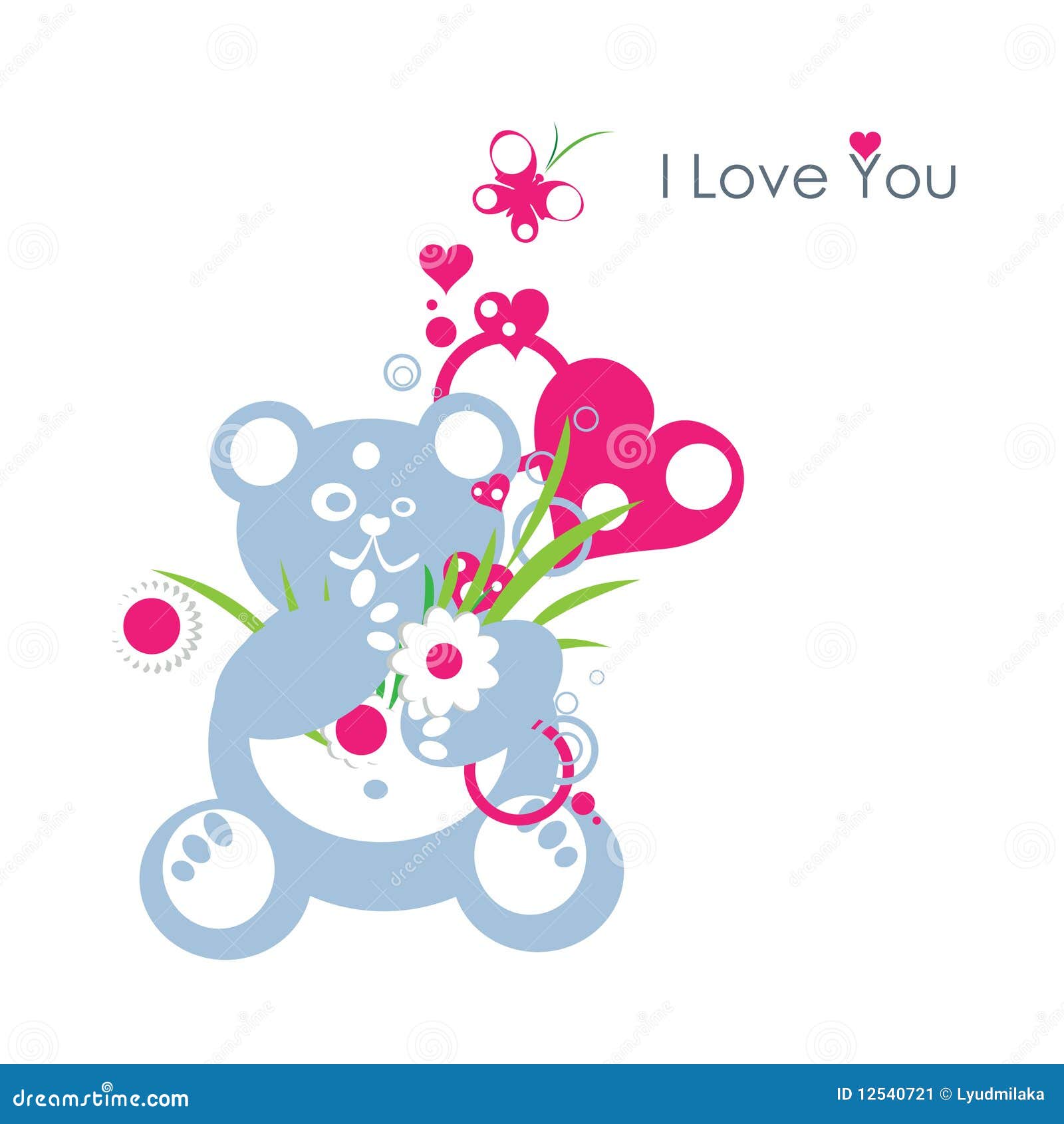 I love you teddy bear stock vector. Illustration of like 12540721