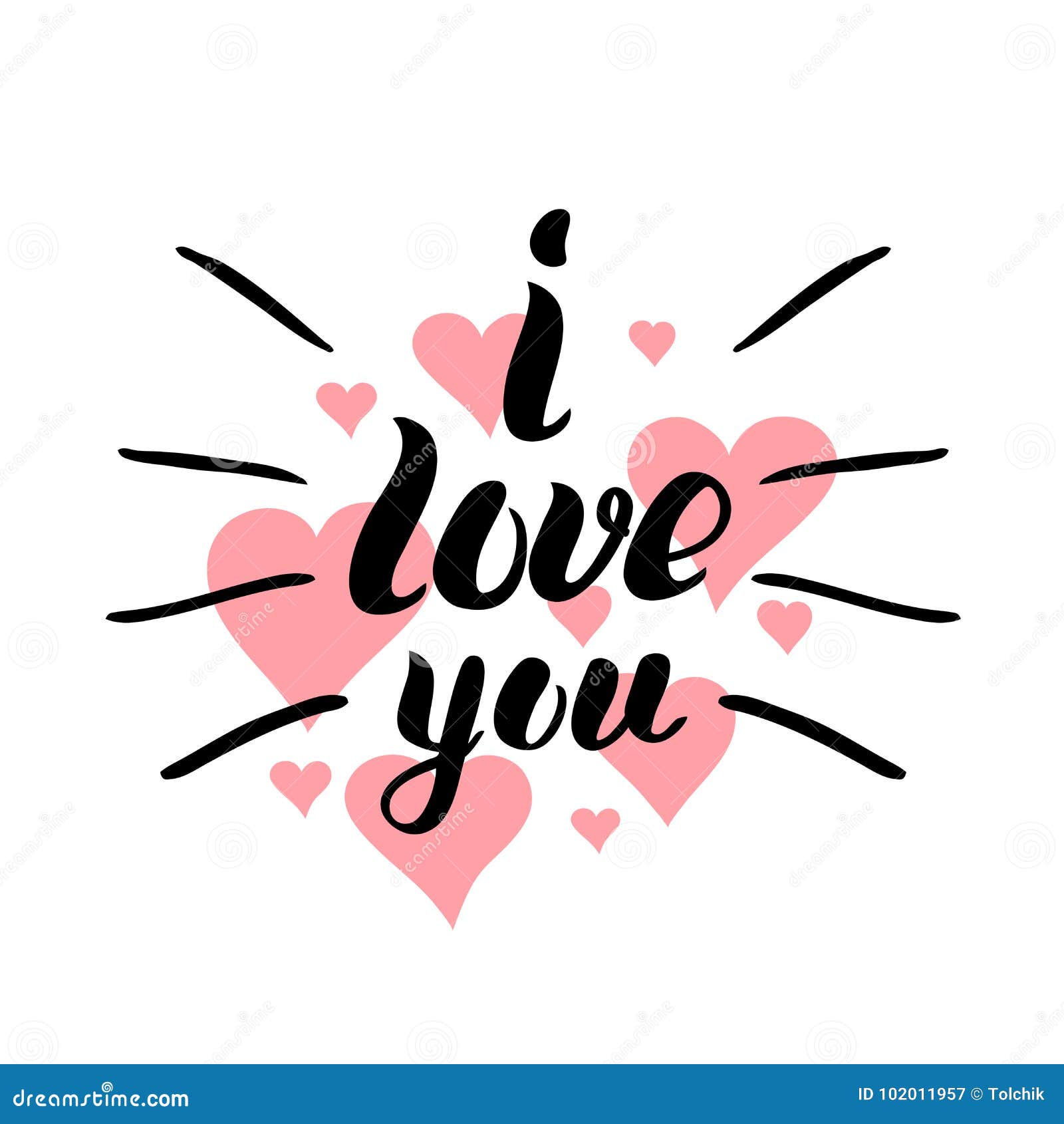 I Love You Template For Banner Or Poster. Holiday Lettering Stock ...