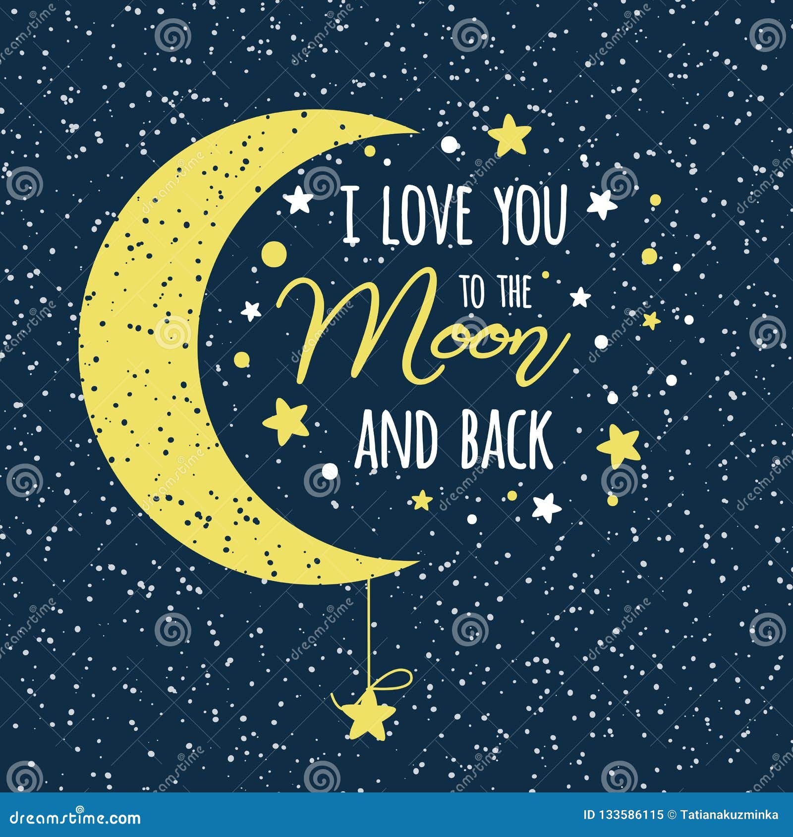 I Love You To the Moon and Back. St Valentines Day Inspirational Quote