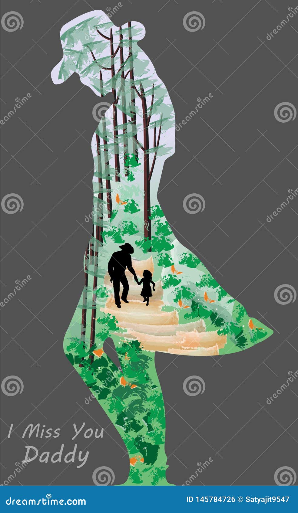 I Miss You Daddy Illustration Design Stock Vector Illustration Of Design Concept