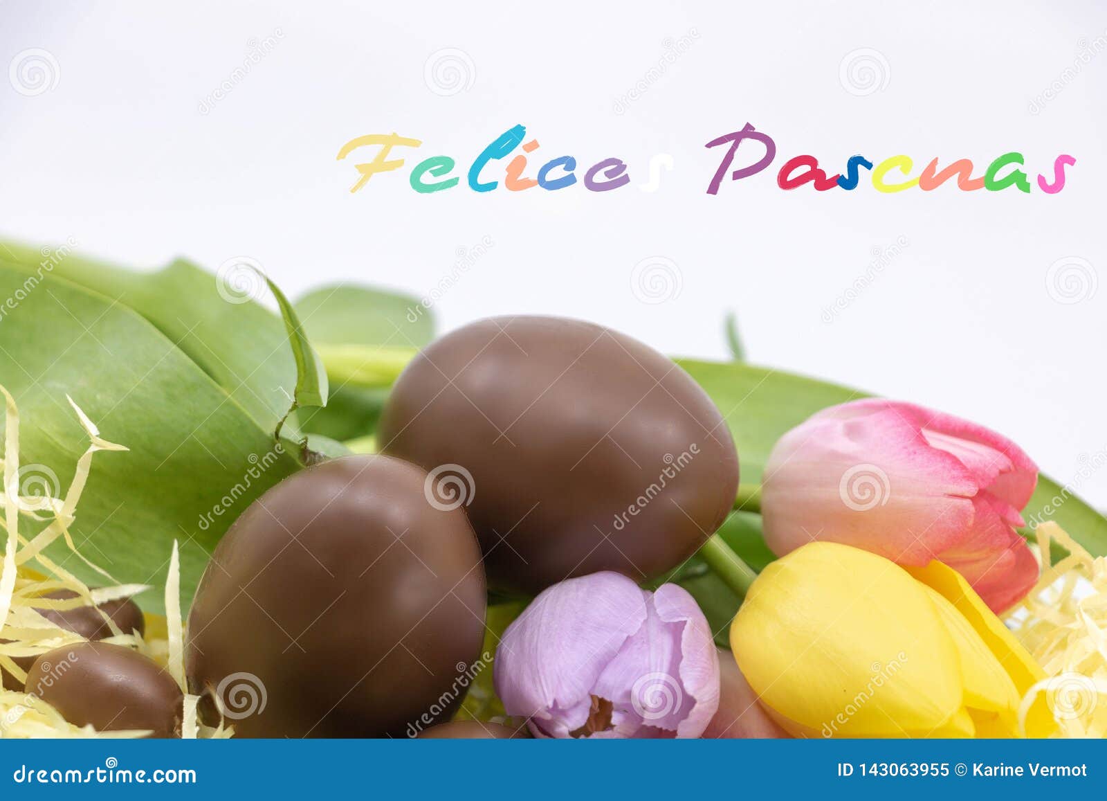 I pascuas spagnoli di Felices del testo è Pasqua felice scritta molto in variopinto spagnolo per celebrare Pasqua. Immagini luminose sul tema di Pasqua e sull'arrivo della primavera