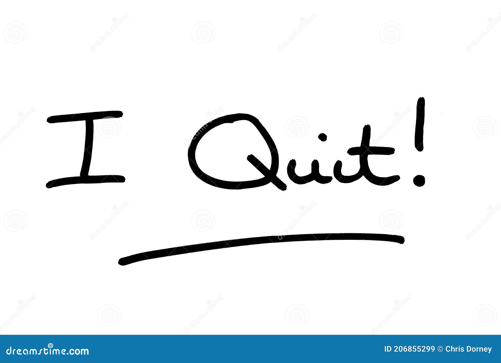 I Quit stock illustration. Illustration of resignation - 206855299
