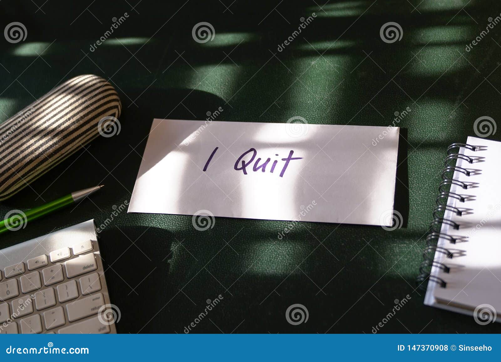 Resignation Letter With Words I Quit On The Envelope Stock Photo - Image of letter, problem ...