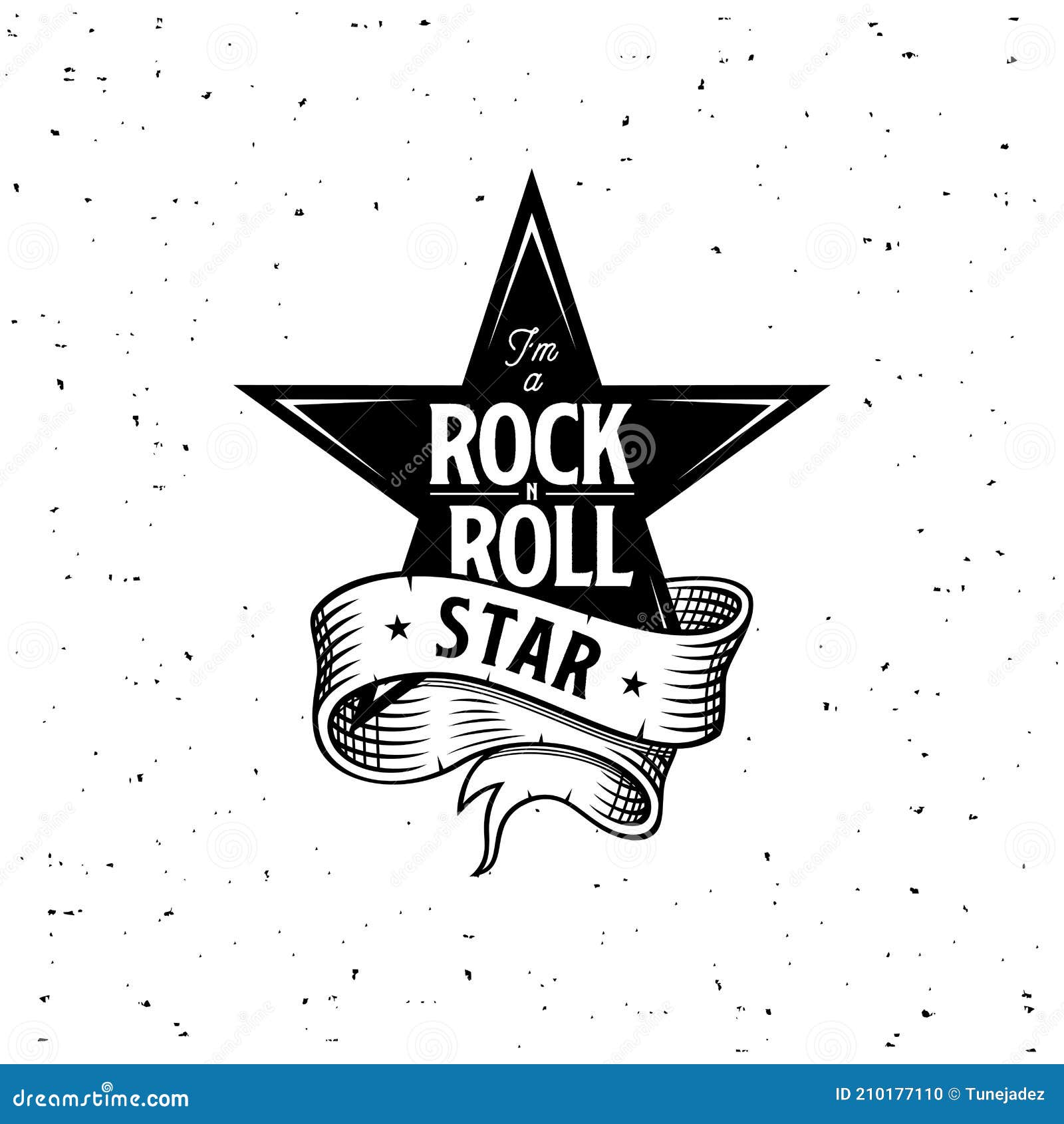 I am a Rock and Roll Star, Star and Ribbon Vector Illustration Stock ...