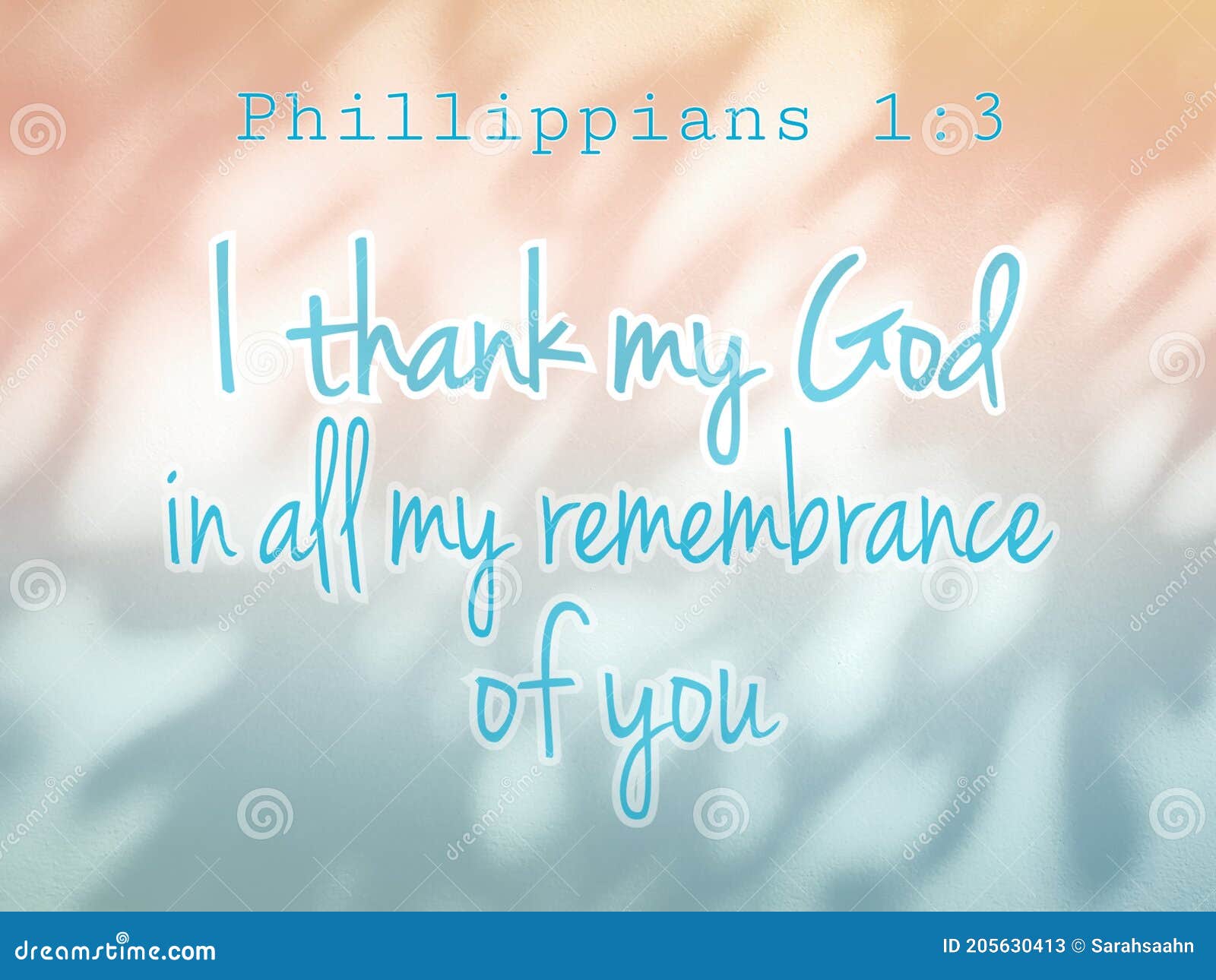 I Thank My God in All My Remembrance of You, Abstract. Stock Image