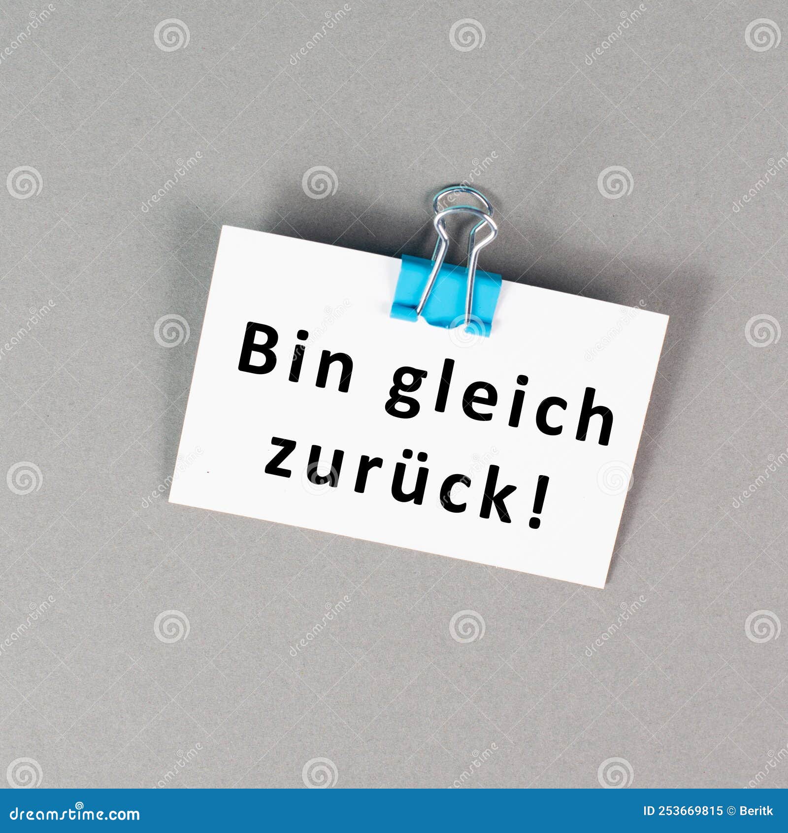 I Will Be Back Soon is Standing in German Language on a Paper, Taking a Break, Leaving a Message