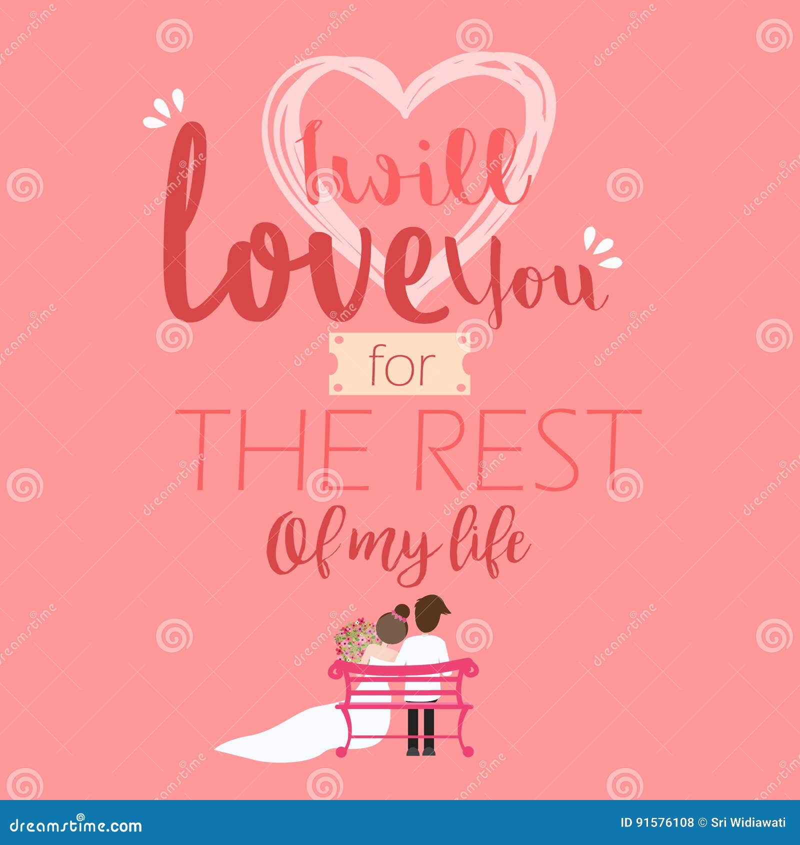 Royalty Free Vector Download I Will Love You For The Rest My Life Handwritten Typographic Poster Quote