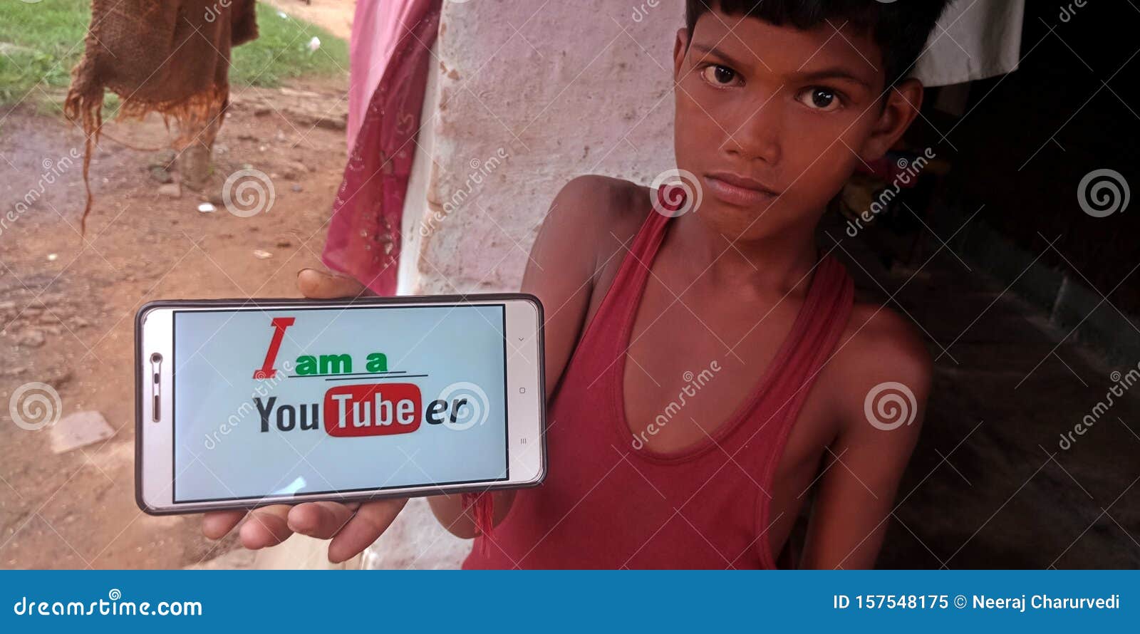 Download I Am A Youtuber Logo Displayed On Mobile Phone Screen At ...