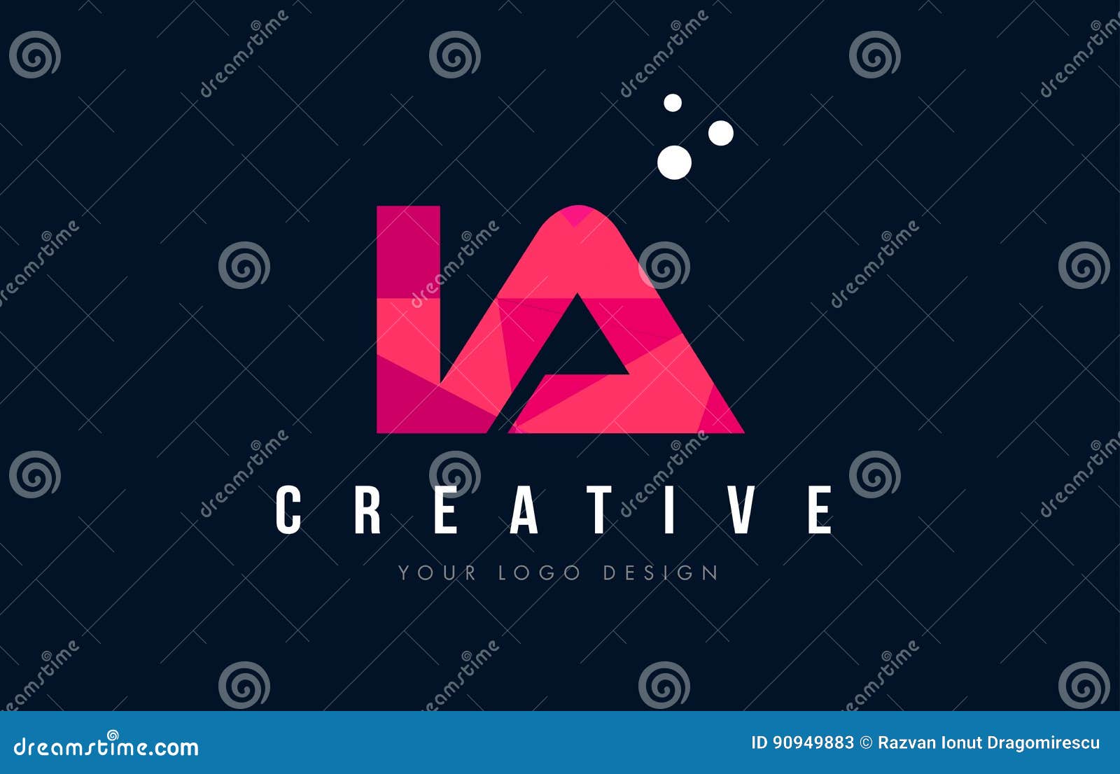 ia i a letter logo with purple low poly pink triangles concept