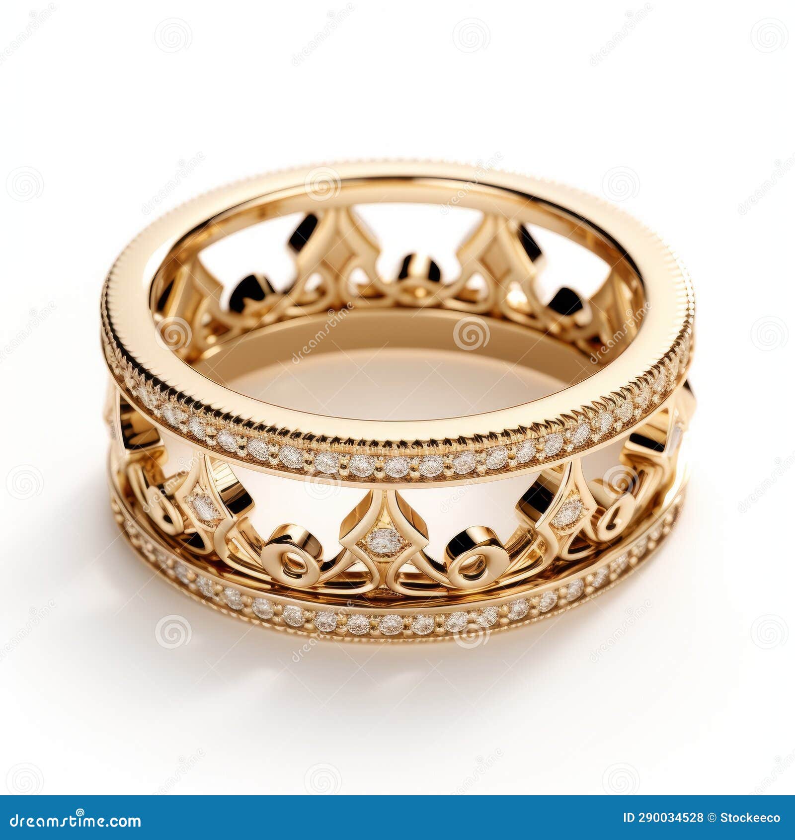 princess crown gold wedding band - nostalgic romanticism