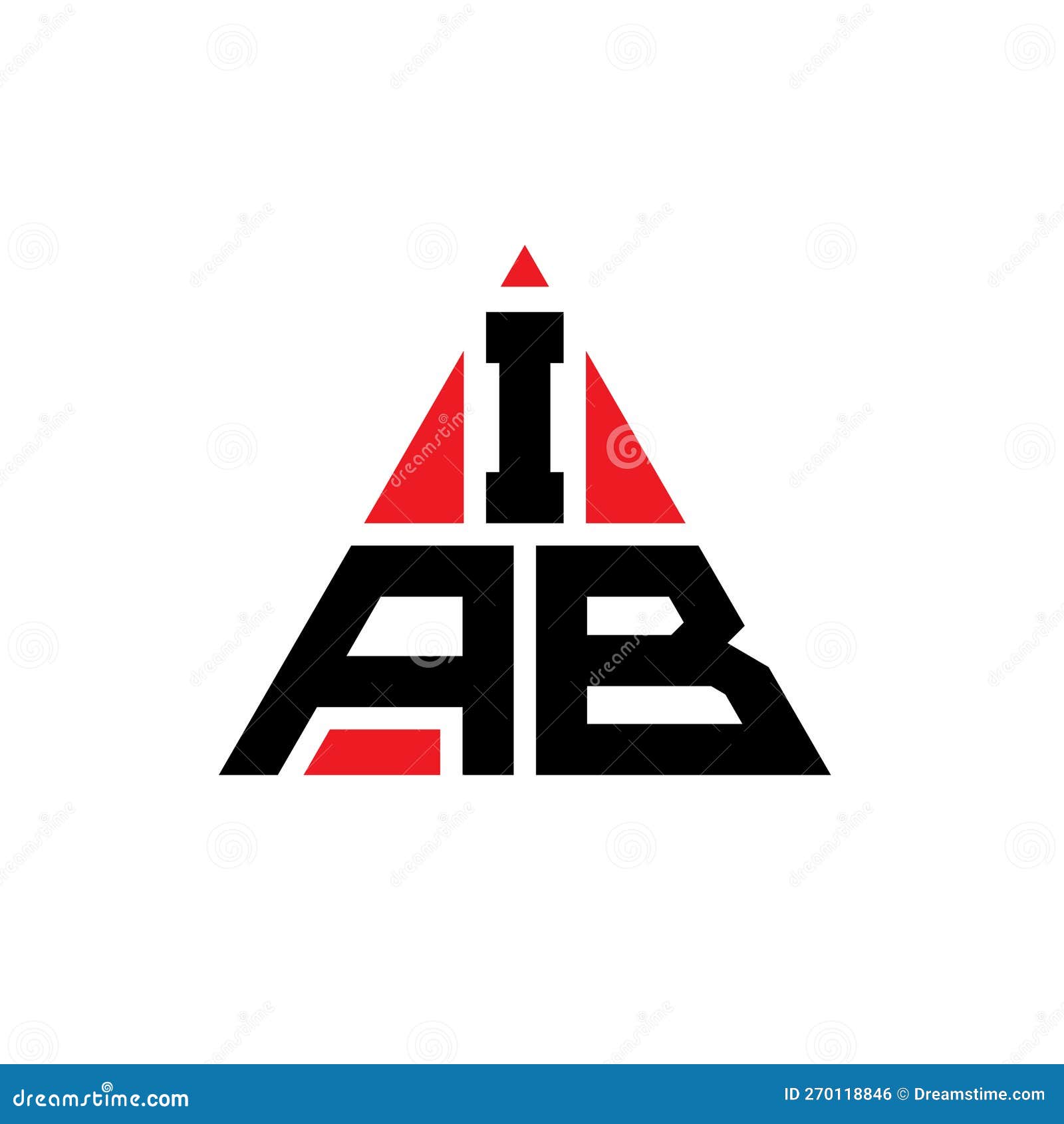 iab triangle letter logo  with triangle . iab triangle logo  monogram. iab triangle  logo template with red